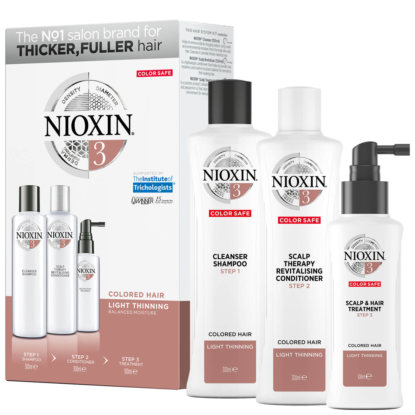 

NIOXIN 3-Part System 3 Loyalty Kit for Coloured Hair with Light Thinning