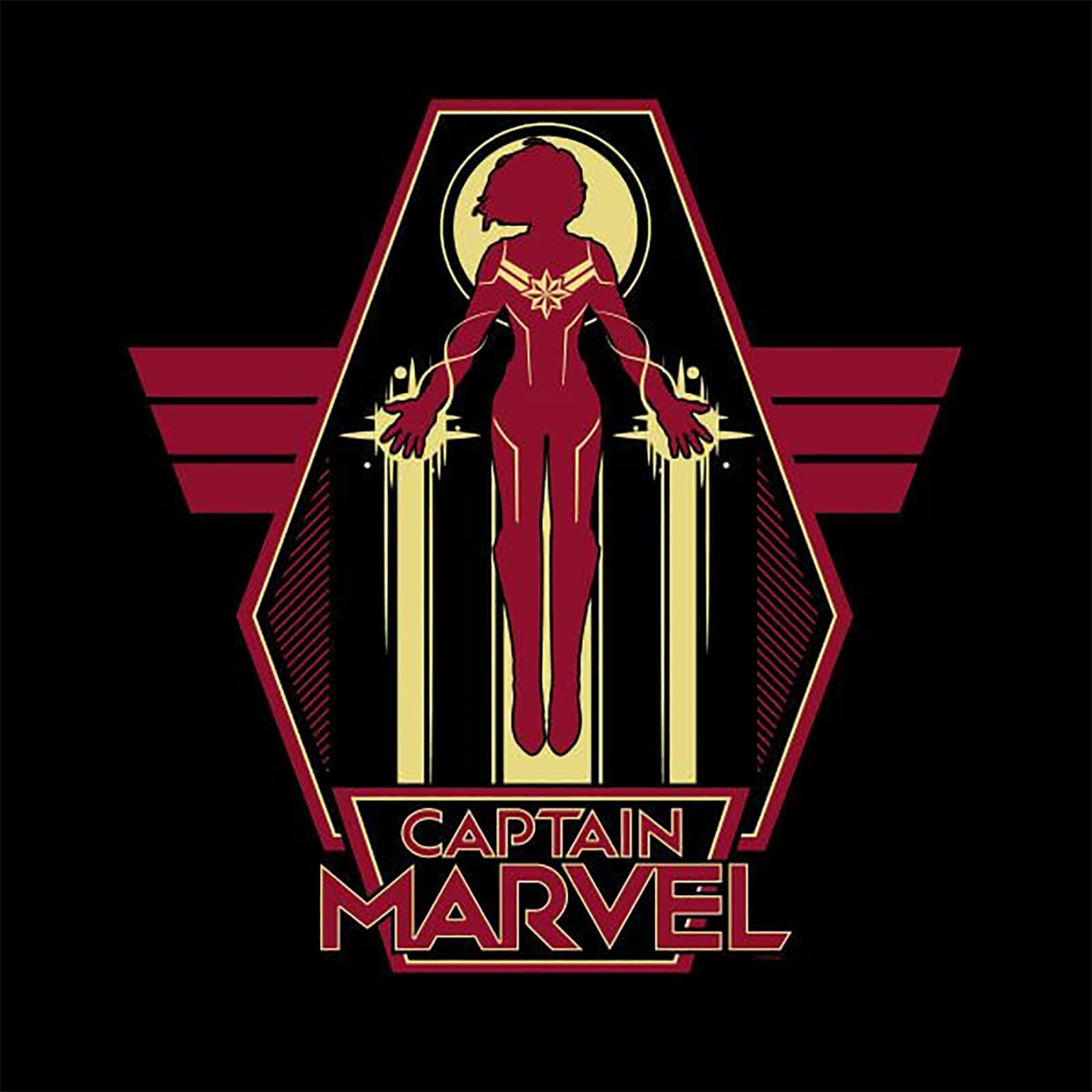 Captain Marvel Flying Warrior T-Shirt Donna - Nero - XXL