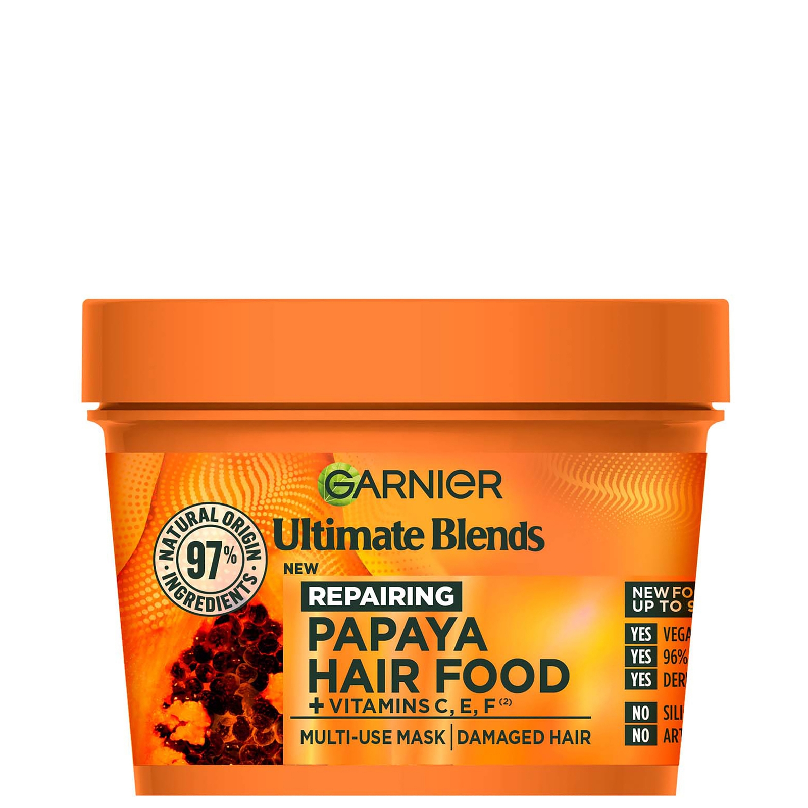 Image of Garnier Ultimate Blends Hair Food Papaya 3-in-1 Damaged Hair Mask Treatment 390ml