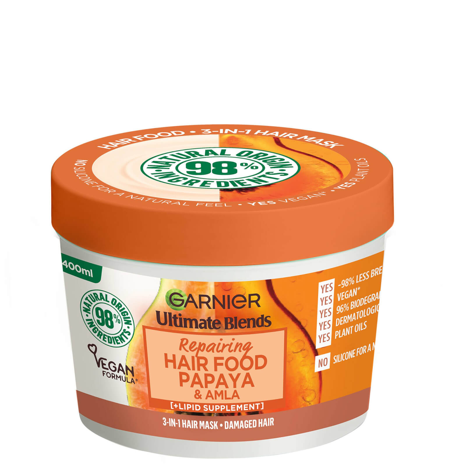 

Garnier Ultimate Blends Hair Food Papaya 3-in-1 Damaged Hair Mask Treatment 390ml