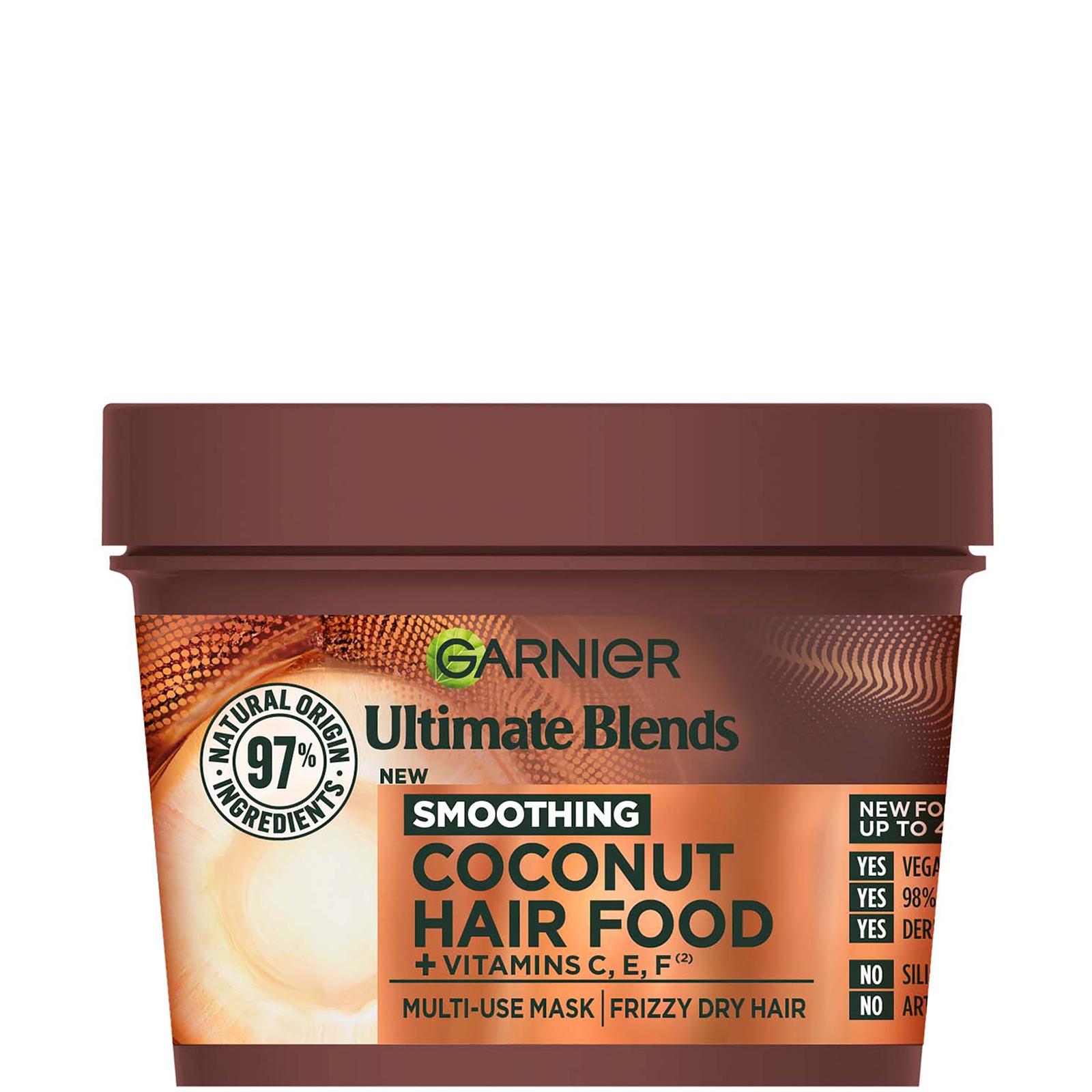Image of Garnier Ultimate Blends Hair Food Coconut Oil 3-in-1 Frizzy Hair Mask Treatment 390ml