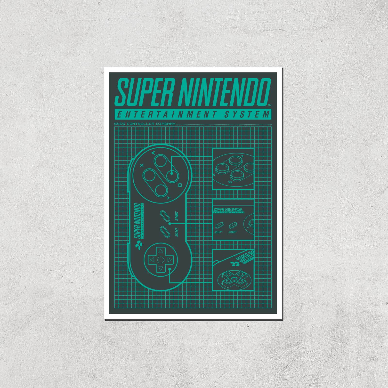 Nintendo SNES Controller Art Print - A3 - Print Only