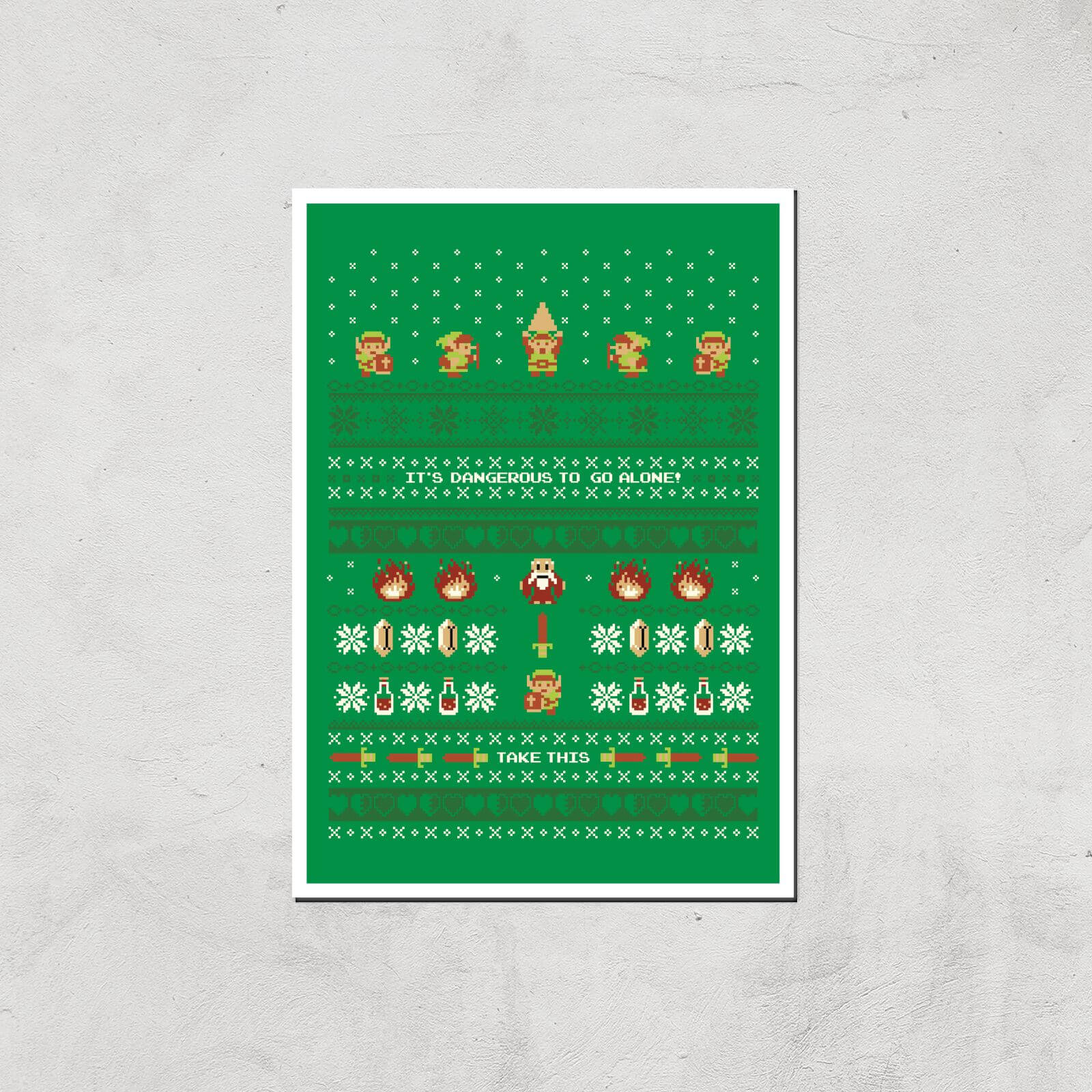 Nintendo It's Dangerous To Go Alone Art Print - A4 - Print Only
