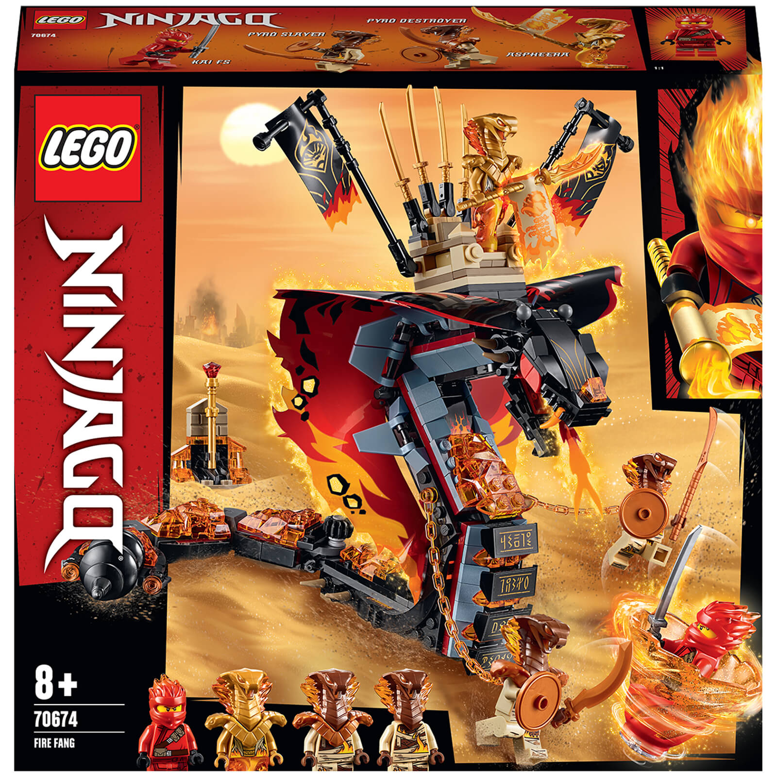 Image of LEGO NINJAGO: Fire Fang Snake Toy for Kids (70674)