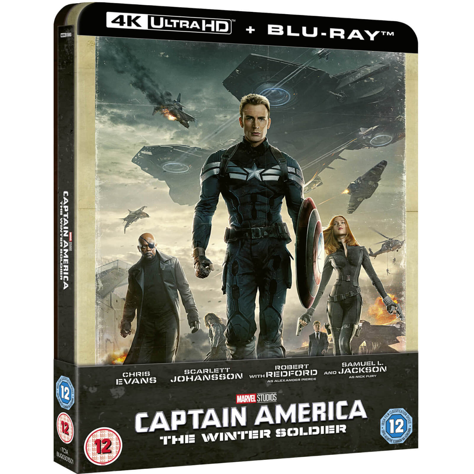 Captain America: Winter Soldier 4K Ultra HD (Includes 2D Blu-ray) Zavvi Exclusive Steelbook