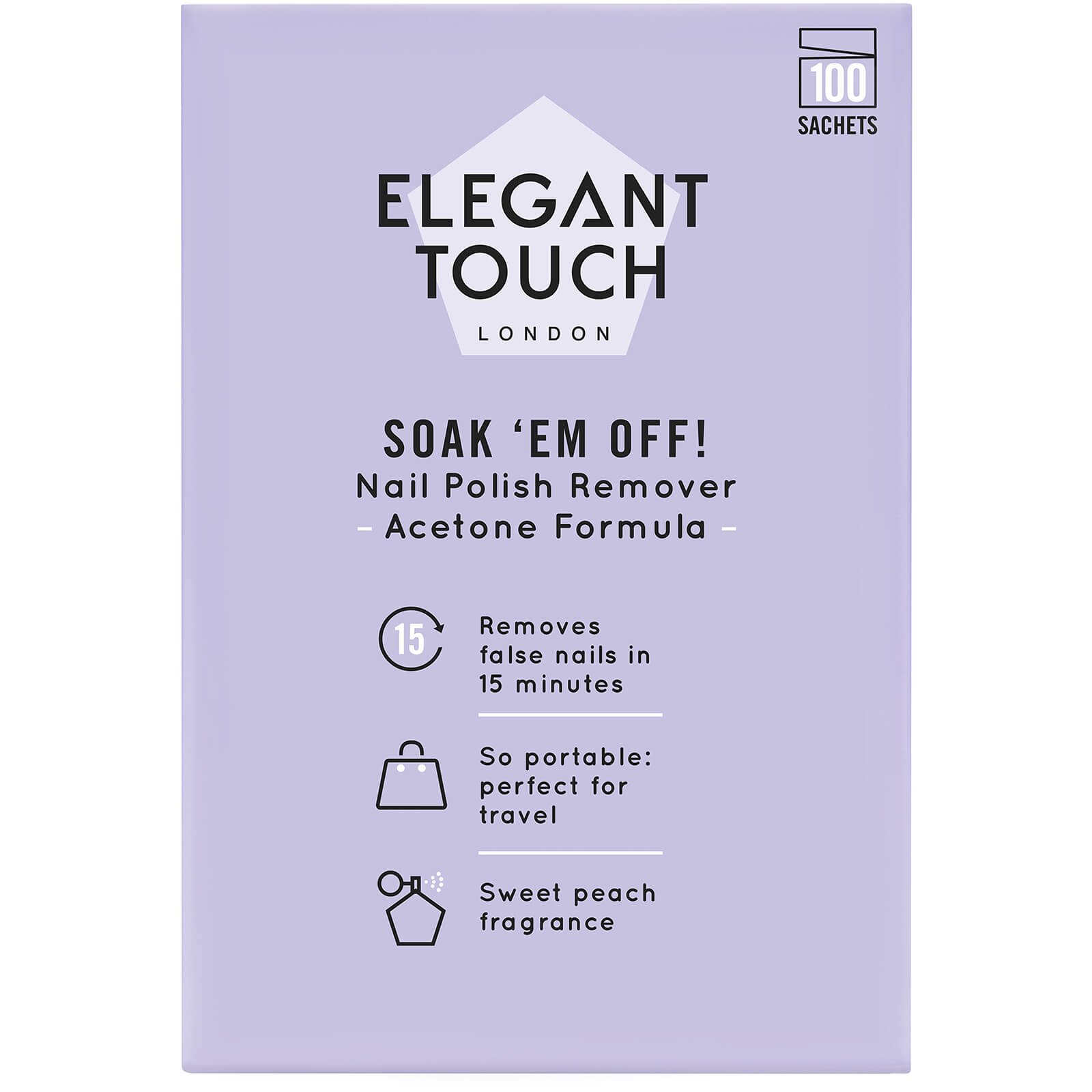 

Elegant Touch Soak 'Em off! Nail Polish Remover (100 Sachets)