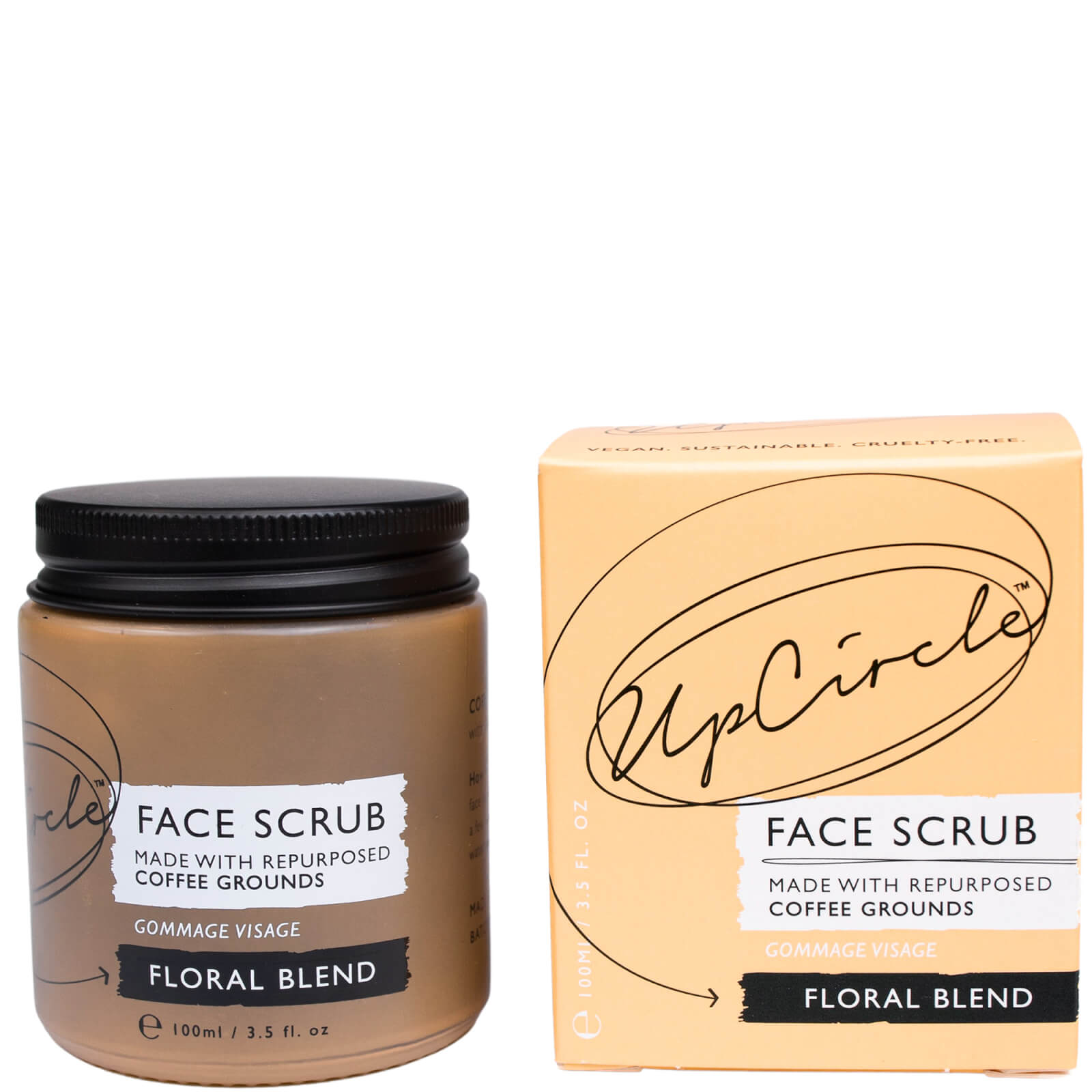 Upcircle Floral Face Scrub With Coffee 100ml In White