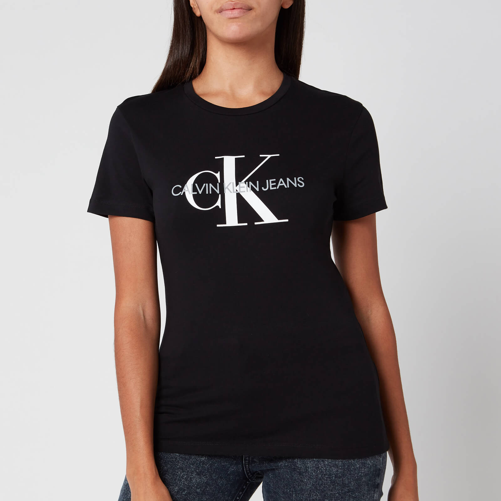 Calvin Klein Jeans Women's Monogram Logo Regular Fit T-Shirt - CK Black - M