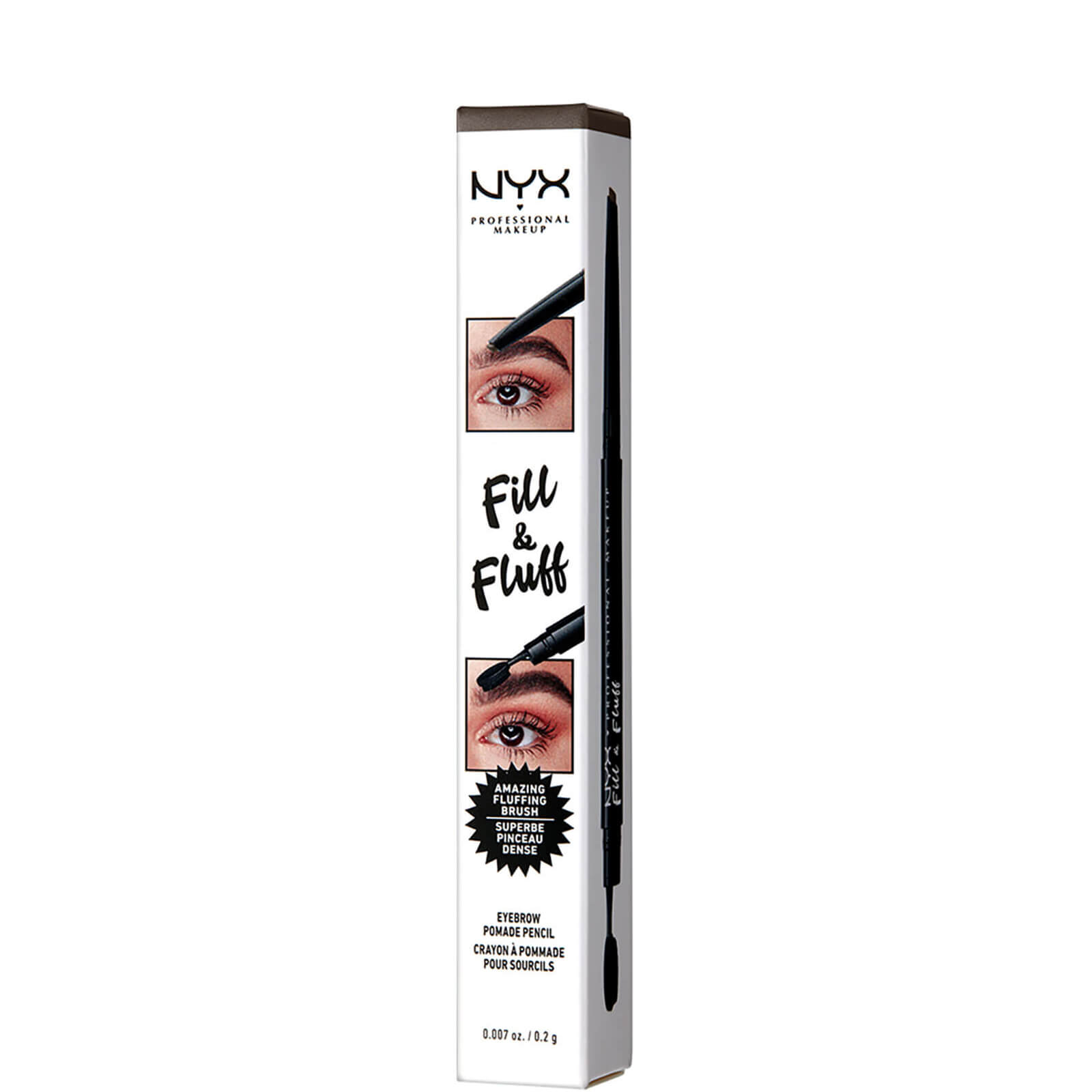 Image of NYX Professional Makeup Fill and Fluff Eyebrow Pomade Pencil 0.2g (Various Shades) - Brunette
