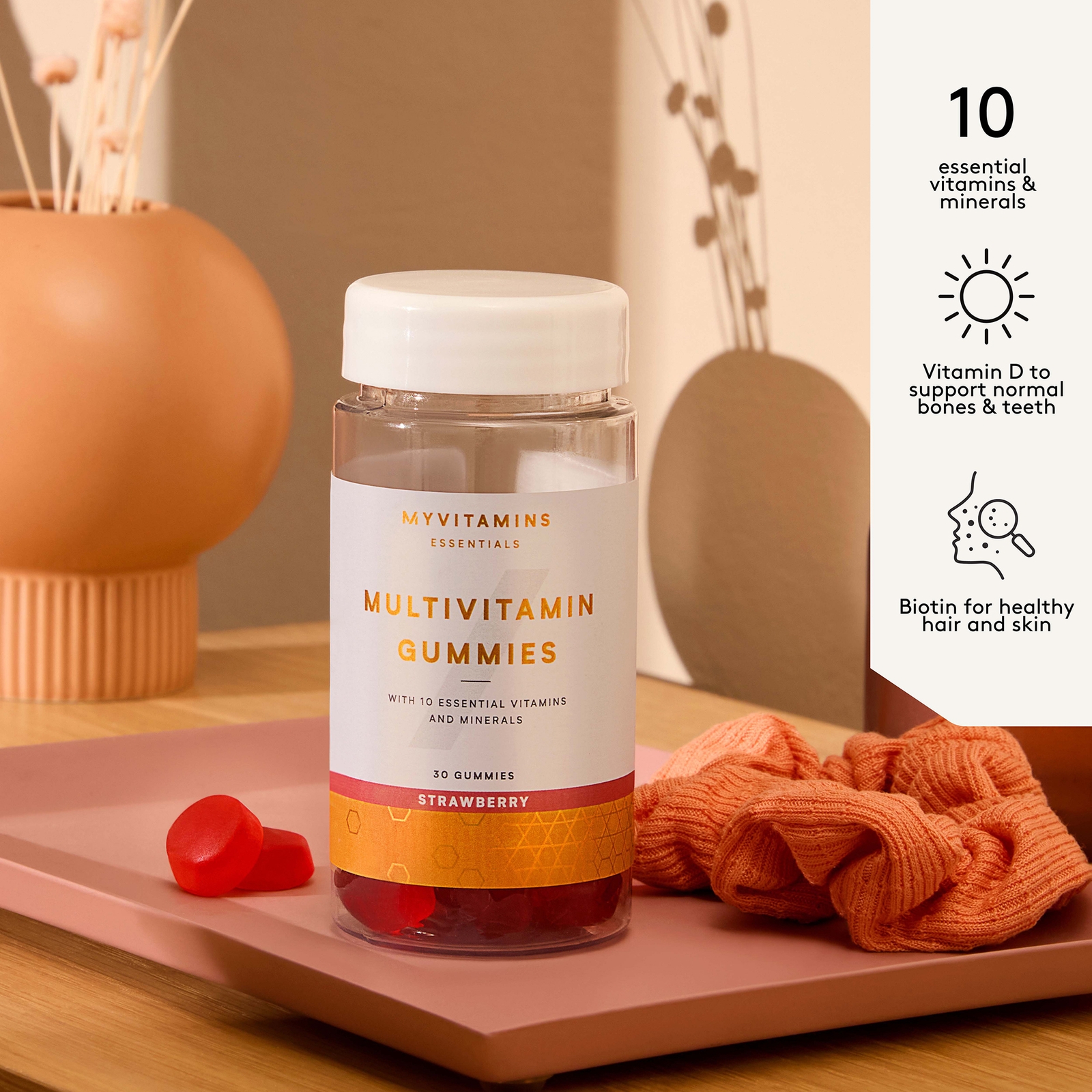 Multivitamin Gummies - 90gummies - Apple, Orange & Raspberry (Jelly Beans)