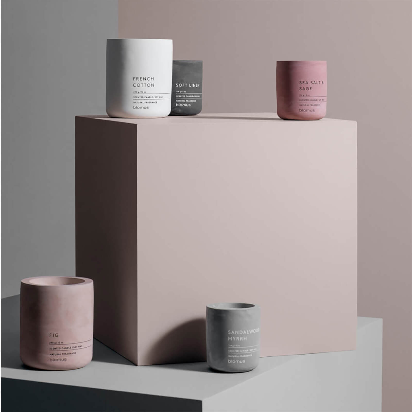 blomus Fraga - Bougies parfumées L - rose fanée/H 11cm / Ø 9cm/parfum: figue
