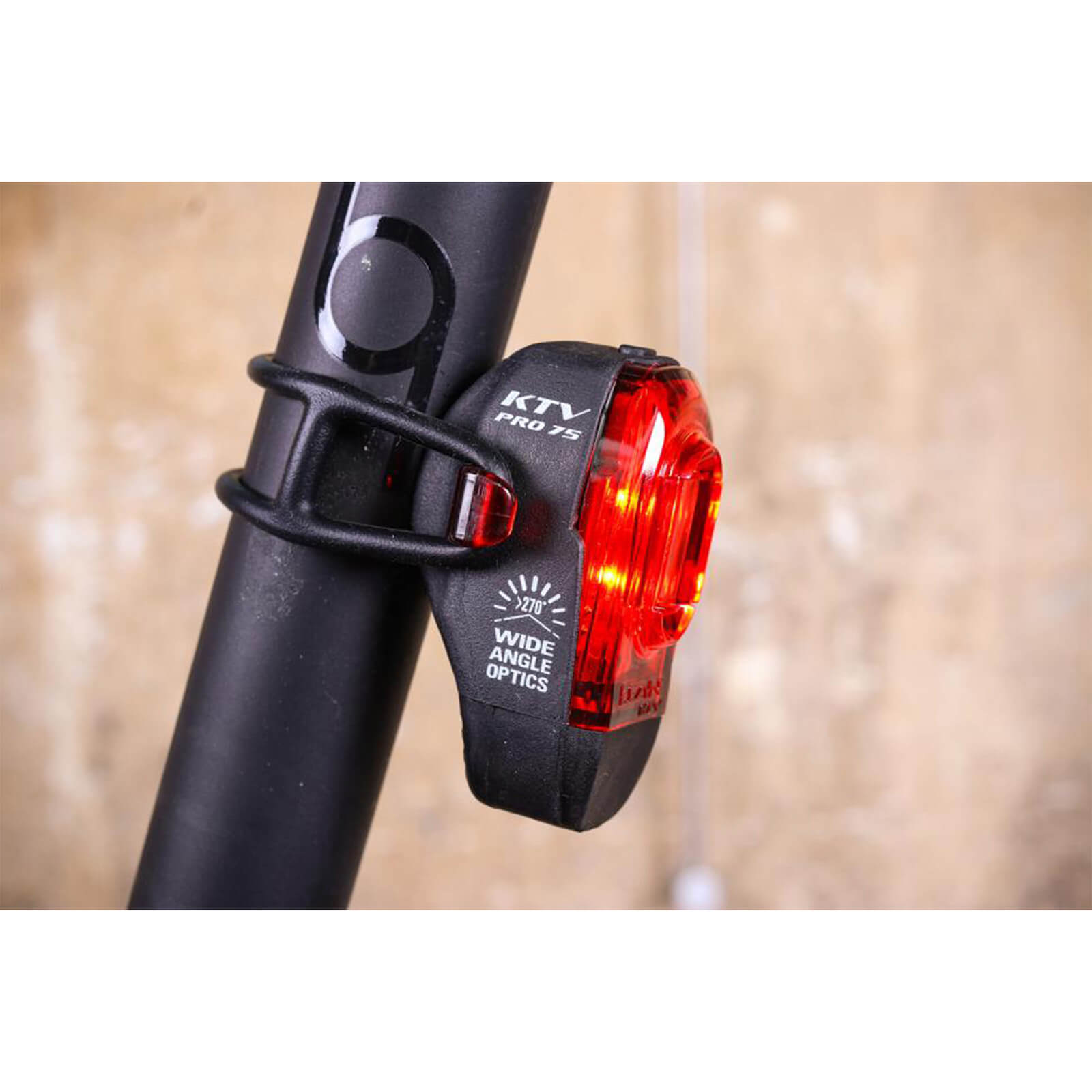 Lezyne KTV PRO Drive 75 Rechargeable Rear Bike Light  - Black / Rear / Rechargeable