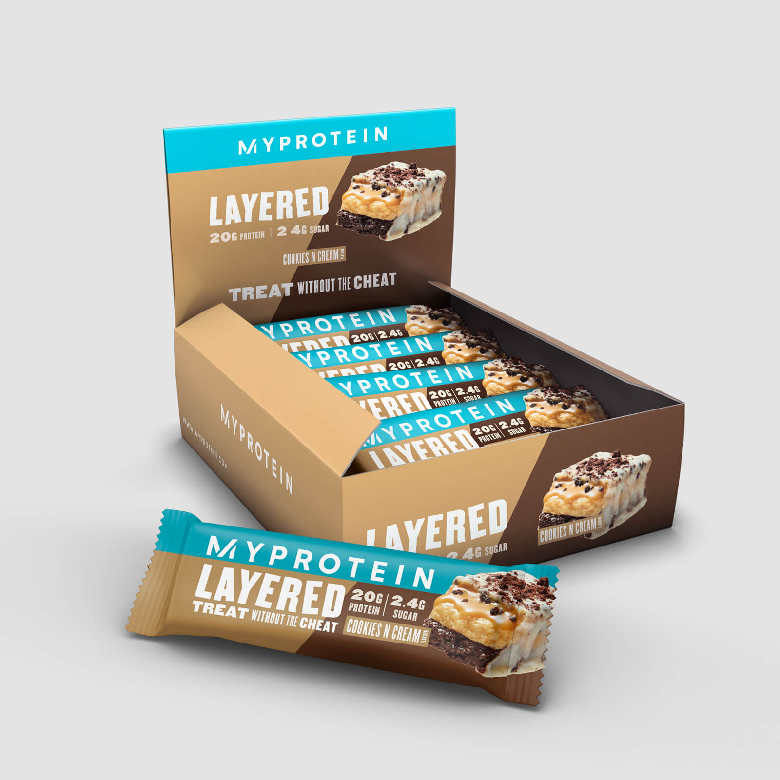 6 Layer Proteinriegel - 12 x 60 - Cookies & Cream