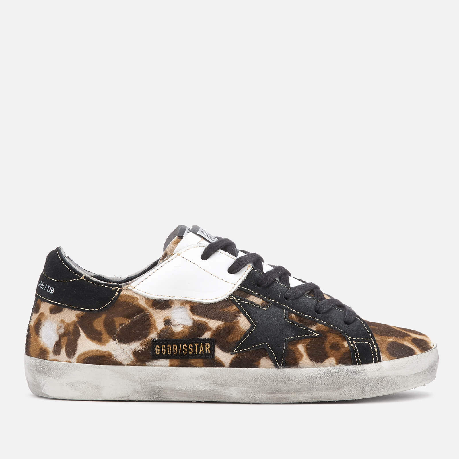 Golden Goose Deluxe Brand Women's Superstar Leather Trainers - Golden Goose Leopard/Patch Black Star - UK 6