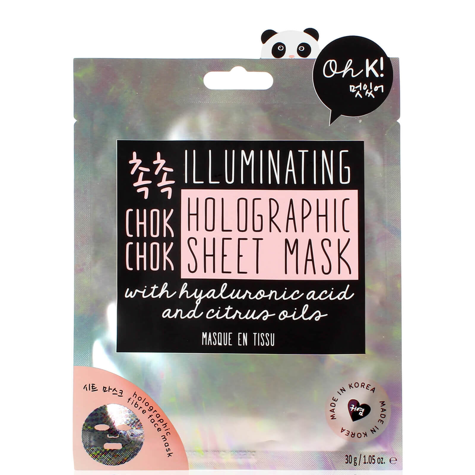oh k! chok chok illuminating holographic sheet mask 25g