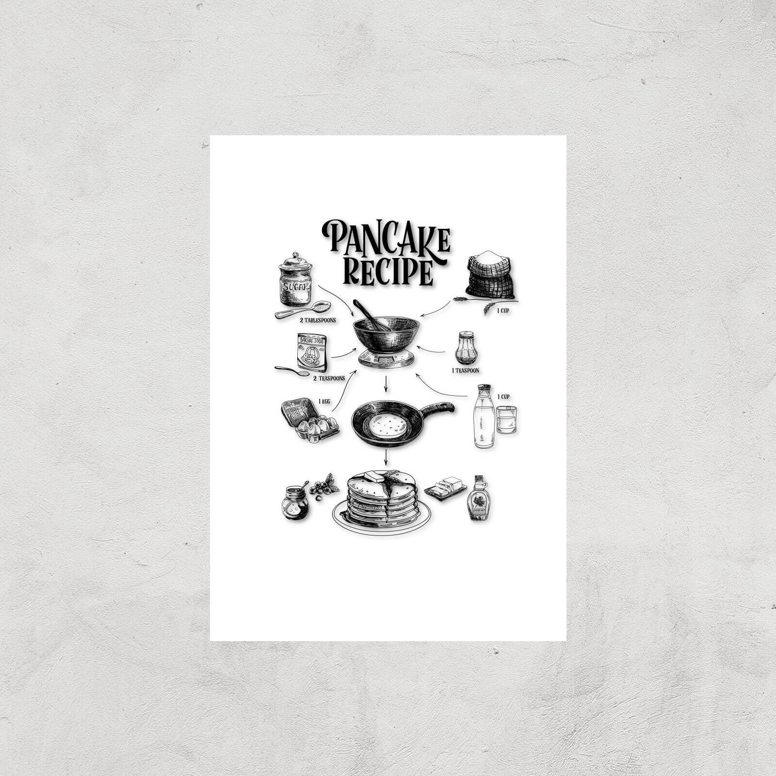 Pancake Recipe Art Print - A4 - Print Only