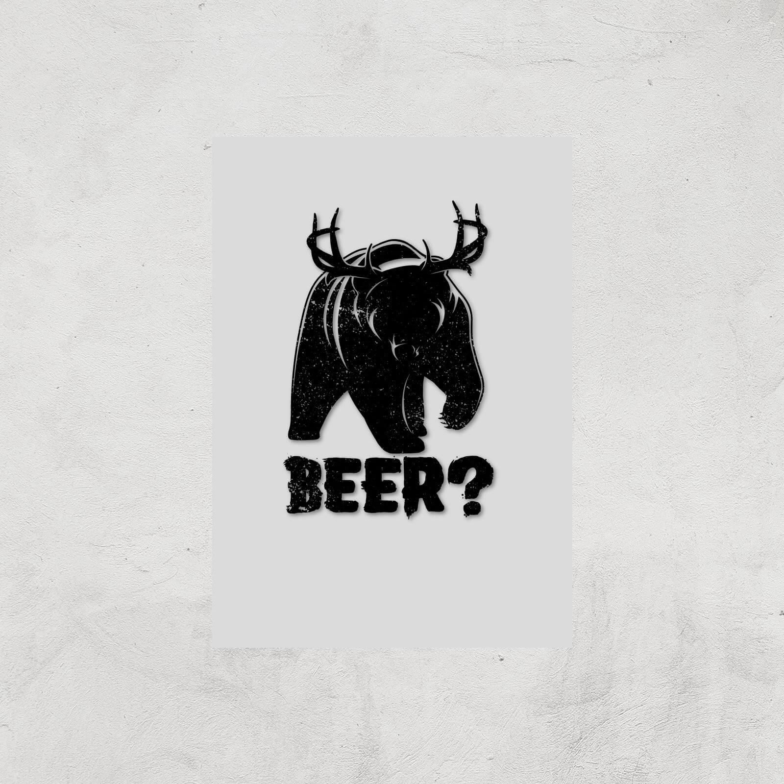 Beer Bear Deer Art Print - A4 - Print Only