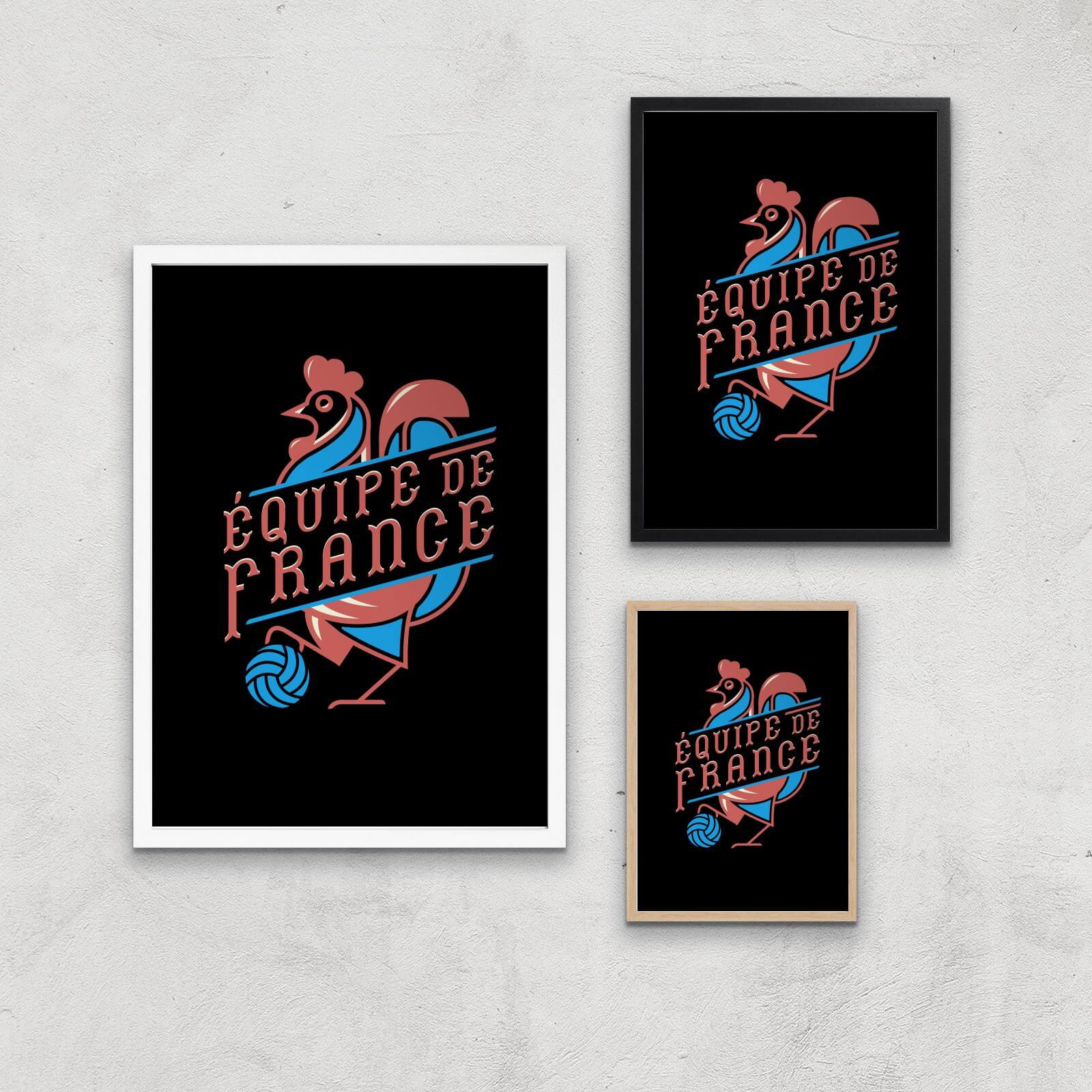 Equipe De France Art Print - A2 - Wood Frame