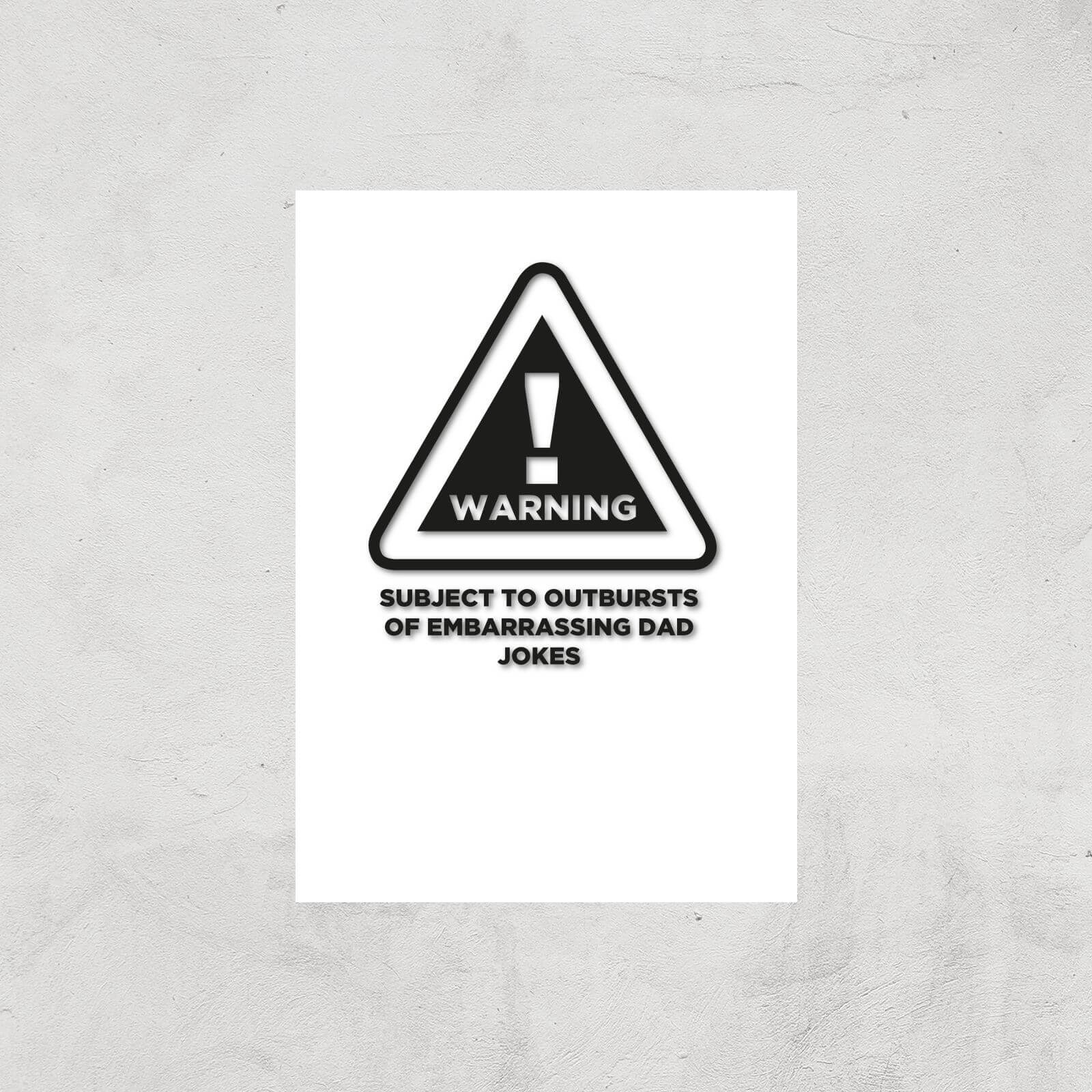 Warning Dad Jokes Art Print - A3 - Print Only