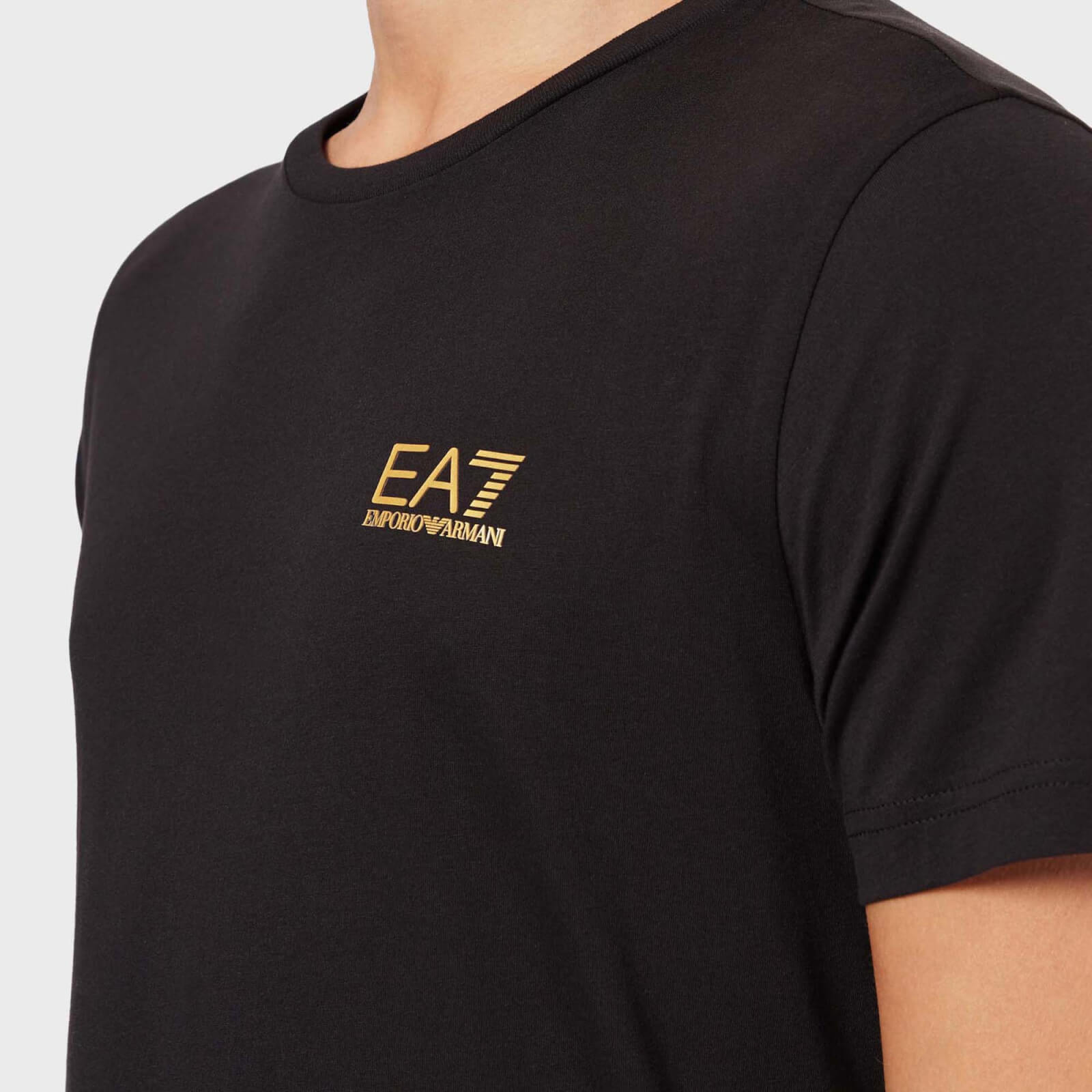 ea7 men's core identity t-shirt - black/gold - m