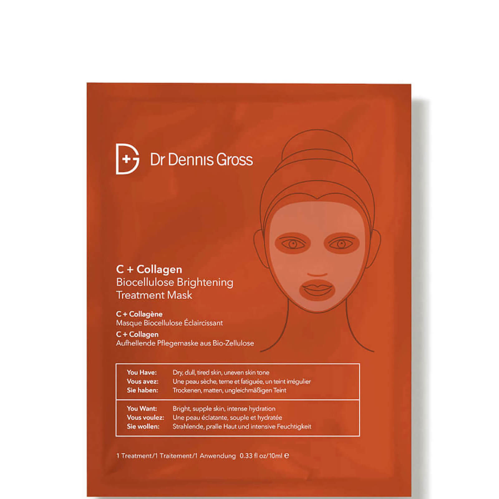 

Dr Dennis Gross Skincare C+Collagen Biocellulose Brightening Treatment Mask (1 Application)