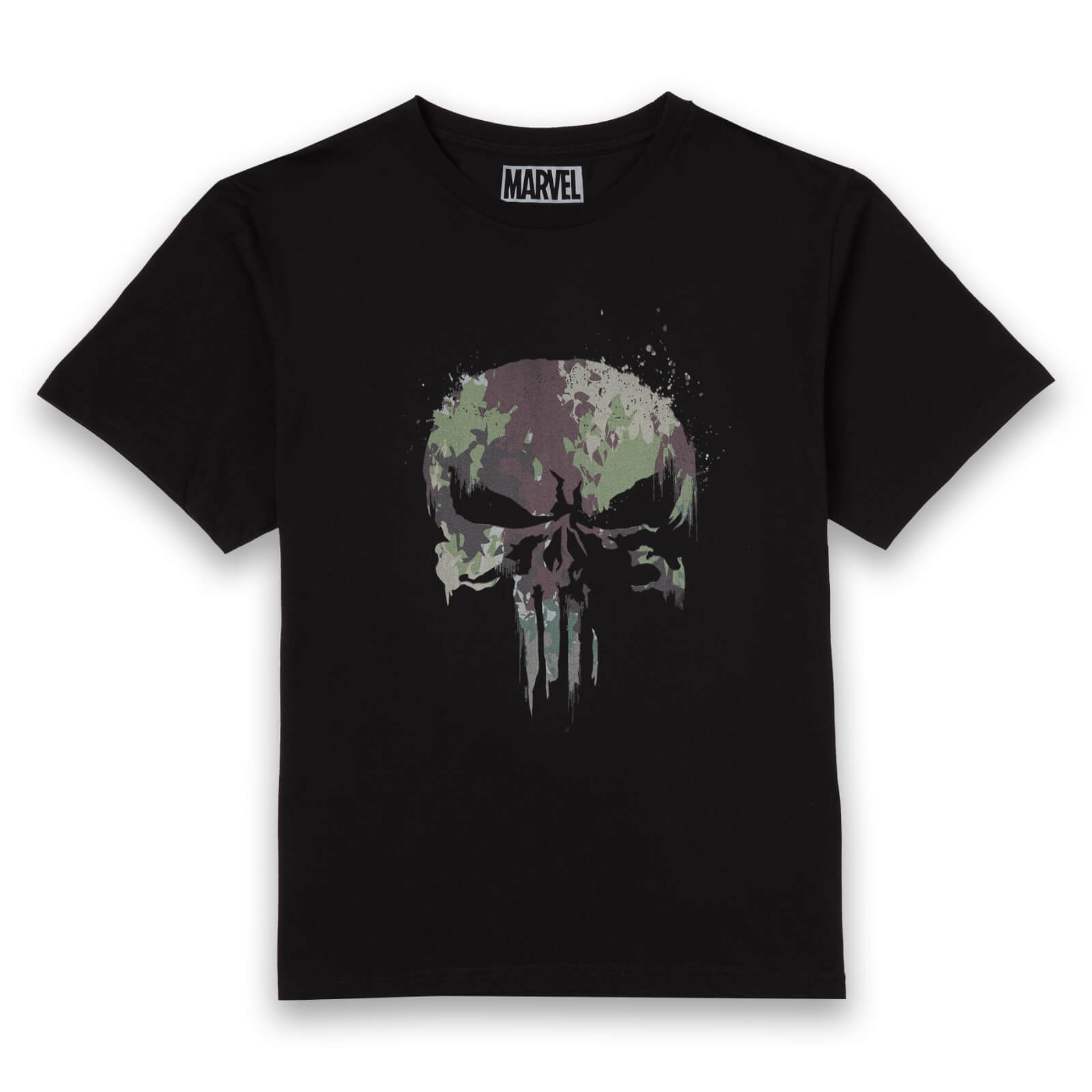 Marvel Camo Skull Men's T-Shirt - Black - S