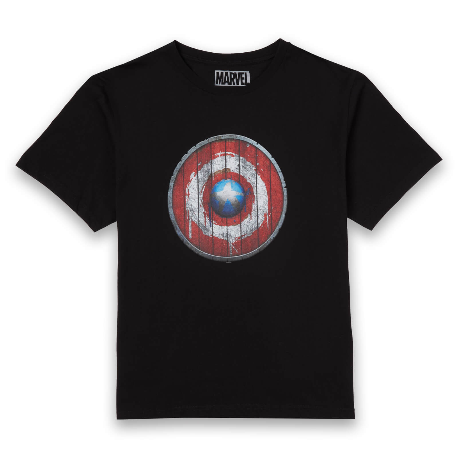 Marvel Captain America Wooden Shield Men's T-Shirt - Black - M