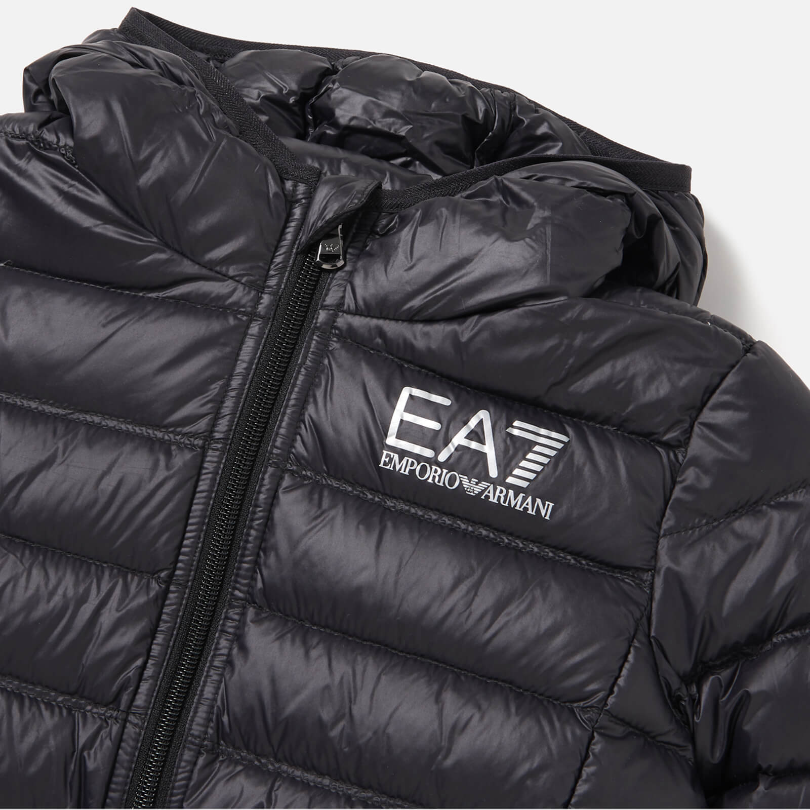 ea7 boys' sporty core identity hooded jacket - black - 4 years