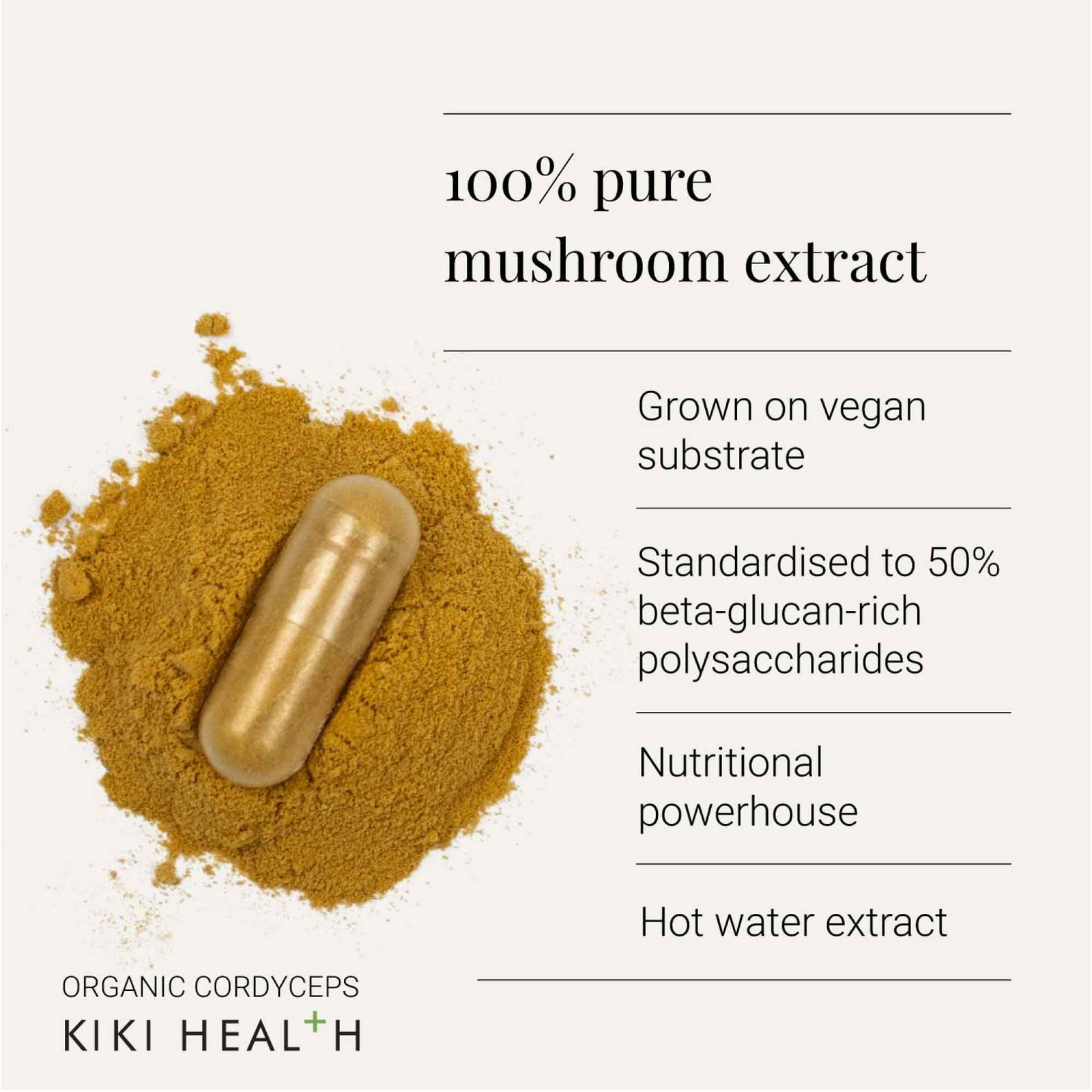 KIKI Health Organic Cordyceps Extract Mushroom (60 Vegicaps) KIKI Health Organic Cordyceps Extract Mushroom (60 Vegicaps)