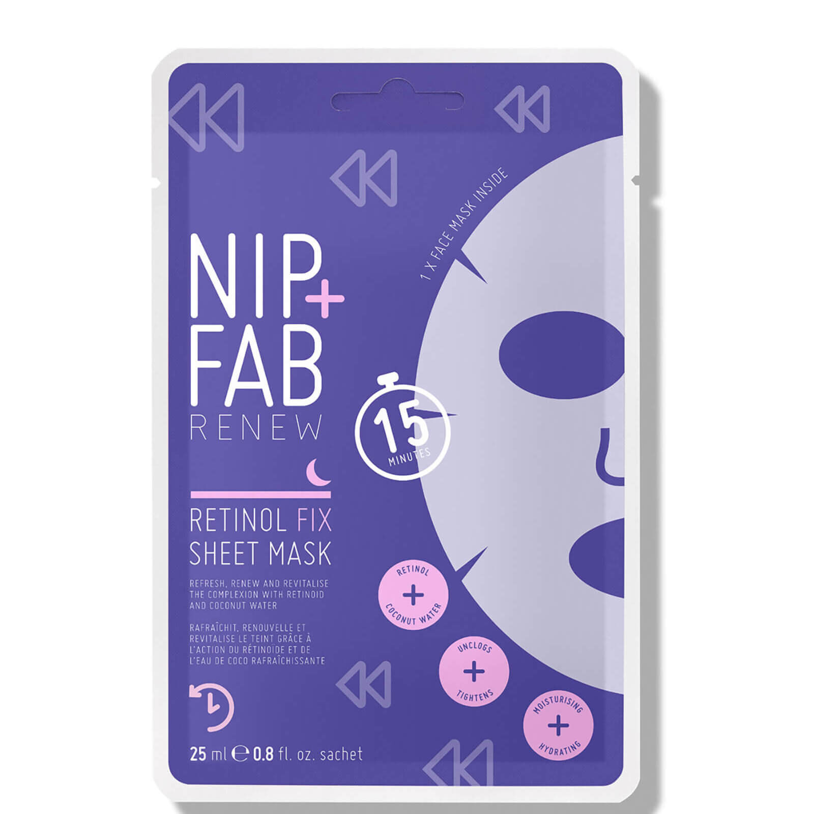 Photos - Facial Mask NIP+FAB Retinol Fix Sheet Mask 10g SKRETSMSK