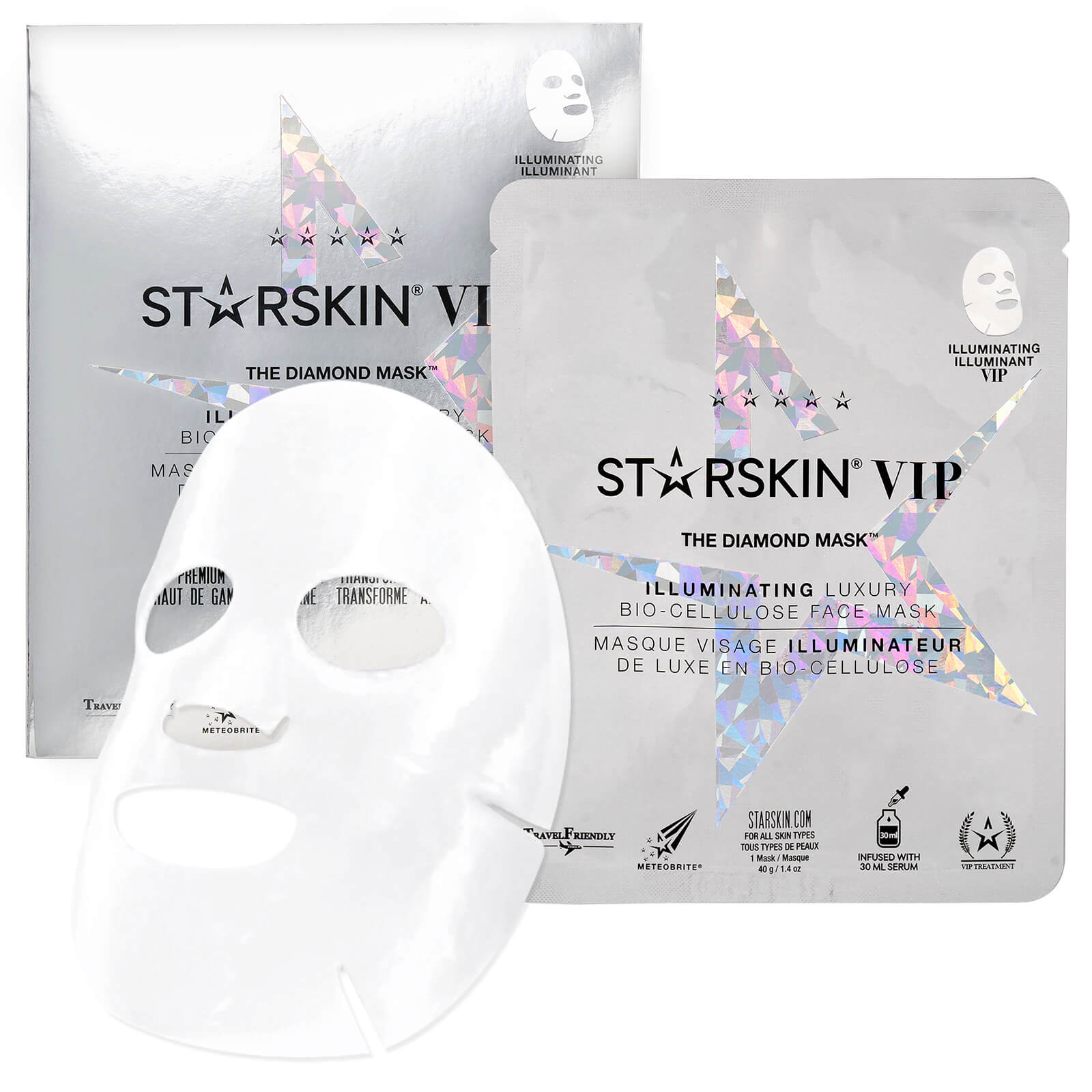 

STARSKIN VIP The Diamond Mask Illuminating Luxury Bio-Cellulose Face Mask