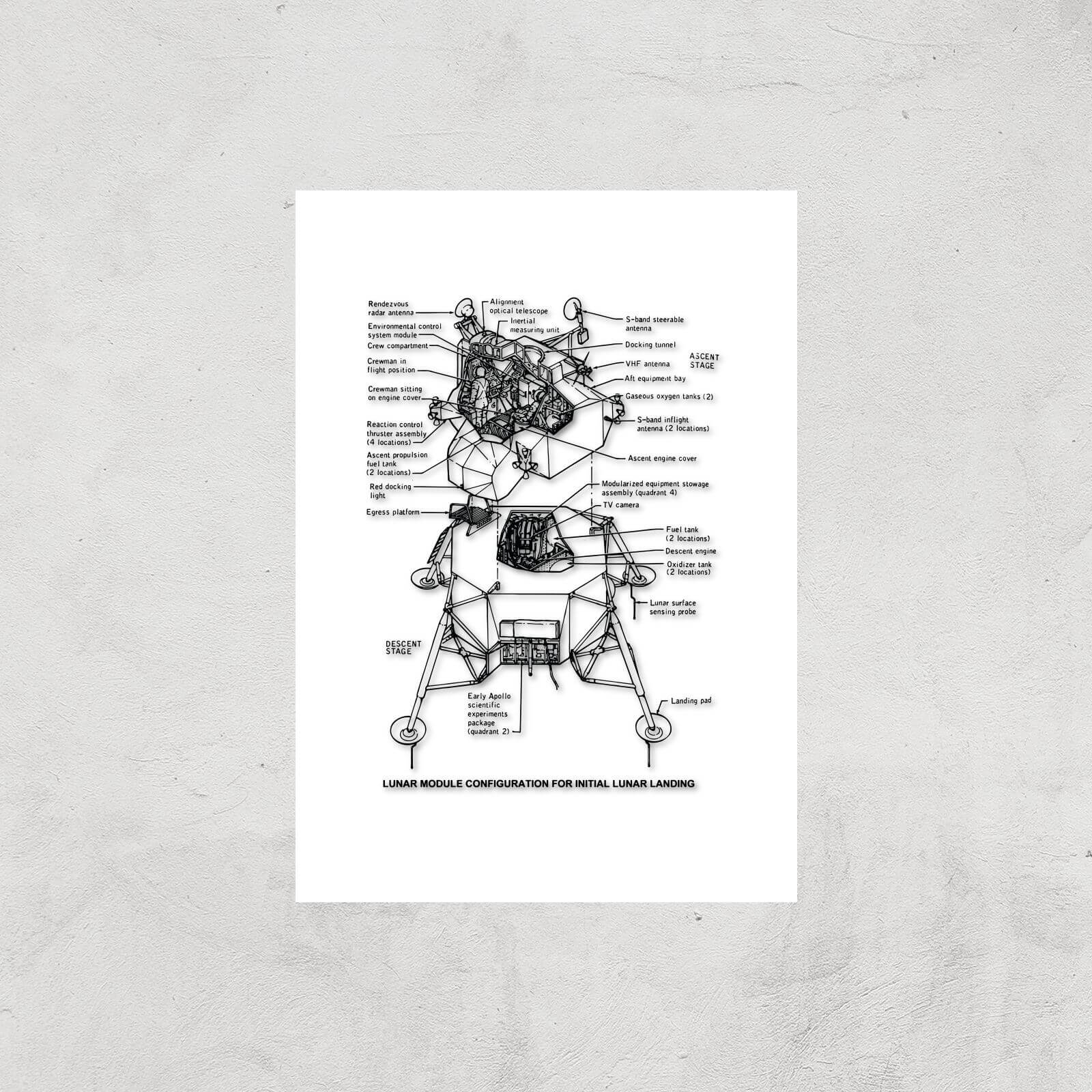 Lunar Schematic Art Print - A3 - Print Only