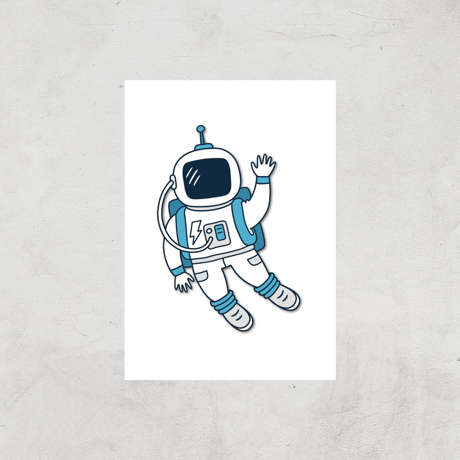 Astronaut Waving Art Print - A4 - Print Only