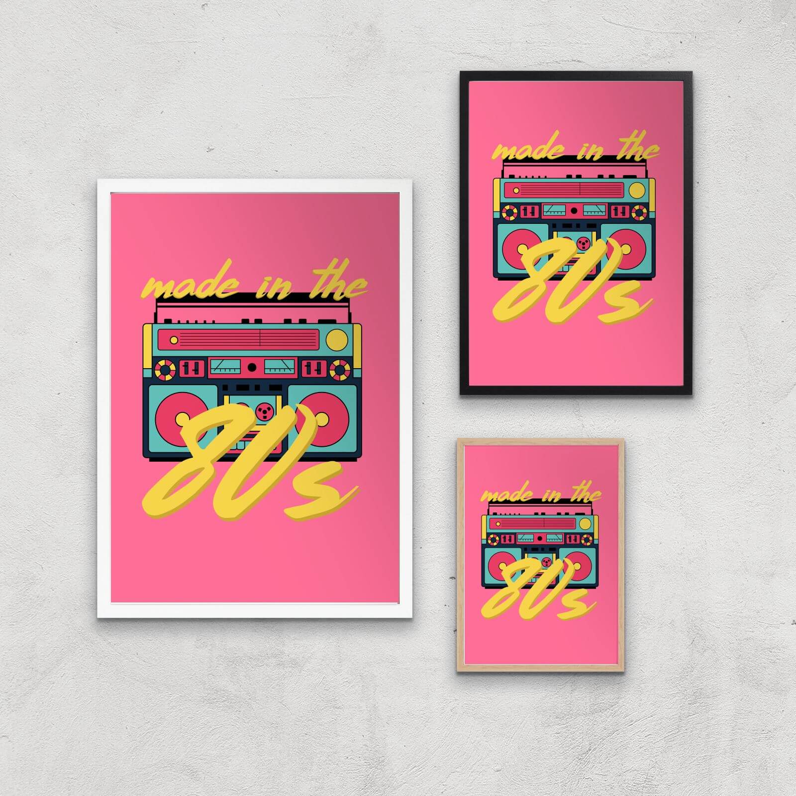 Made In The 80s Boombox Art Print - A4 - Wooden Frame