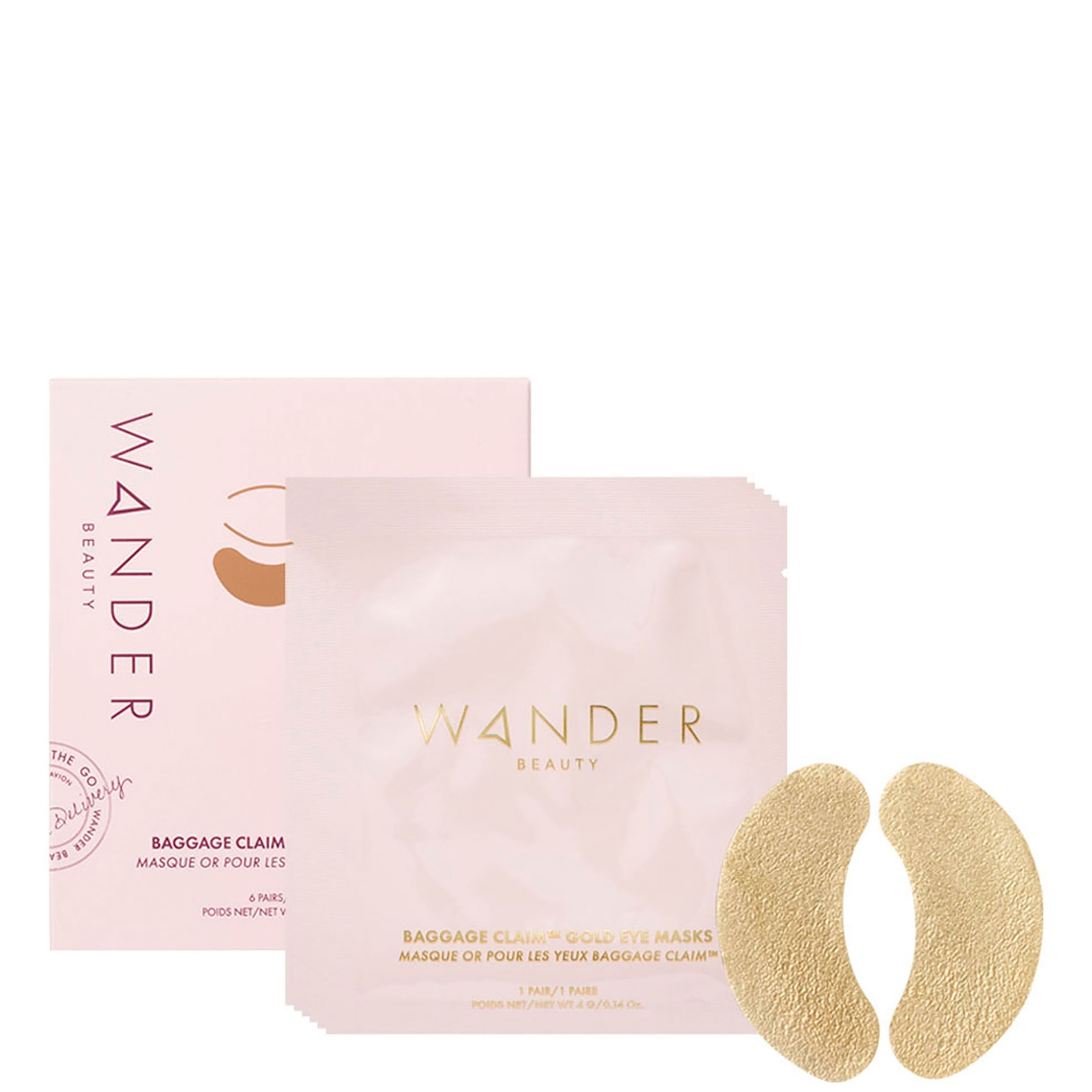 Image of Wander Beauty Baggage Claim Eye Masks (Pack of 6) - Gold
