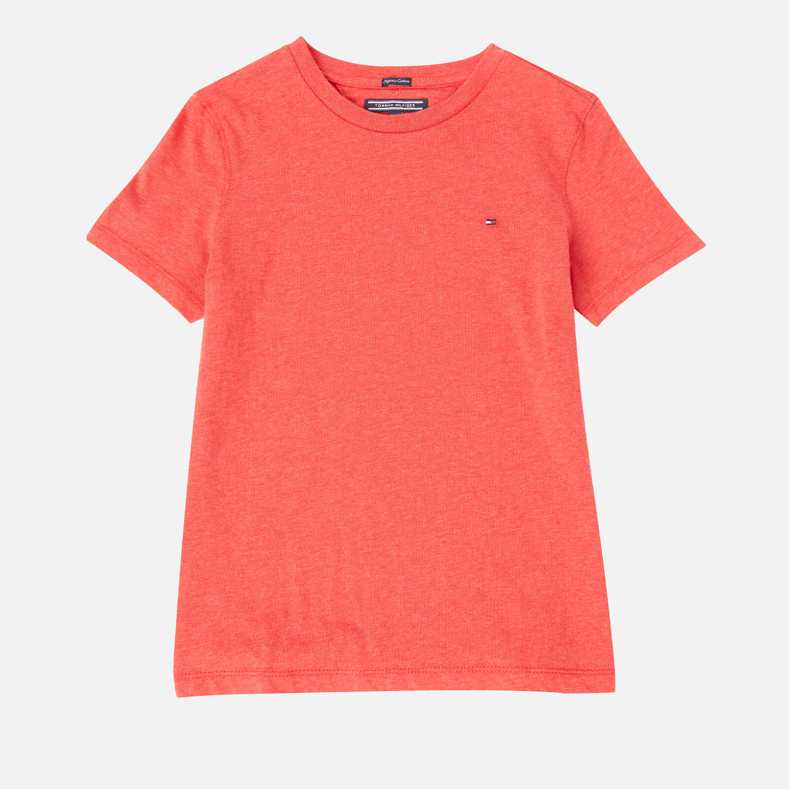 Tommy Hilfiger Boys' Basic Short Sleeve T-Shirt - Apple Red Heather - 12 Years