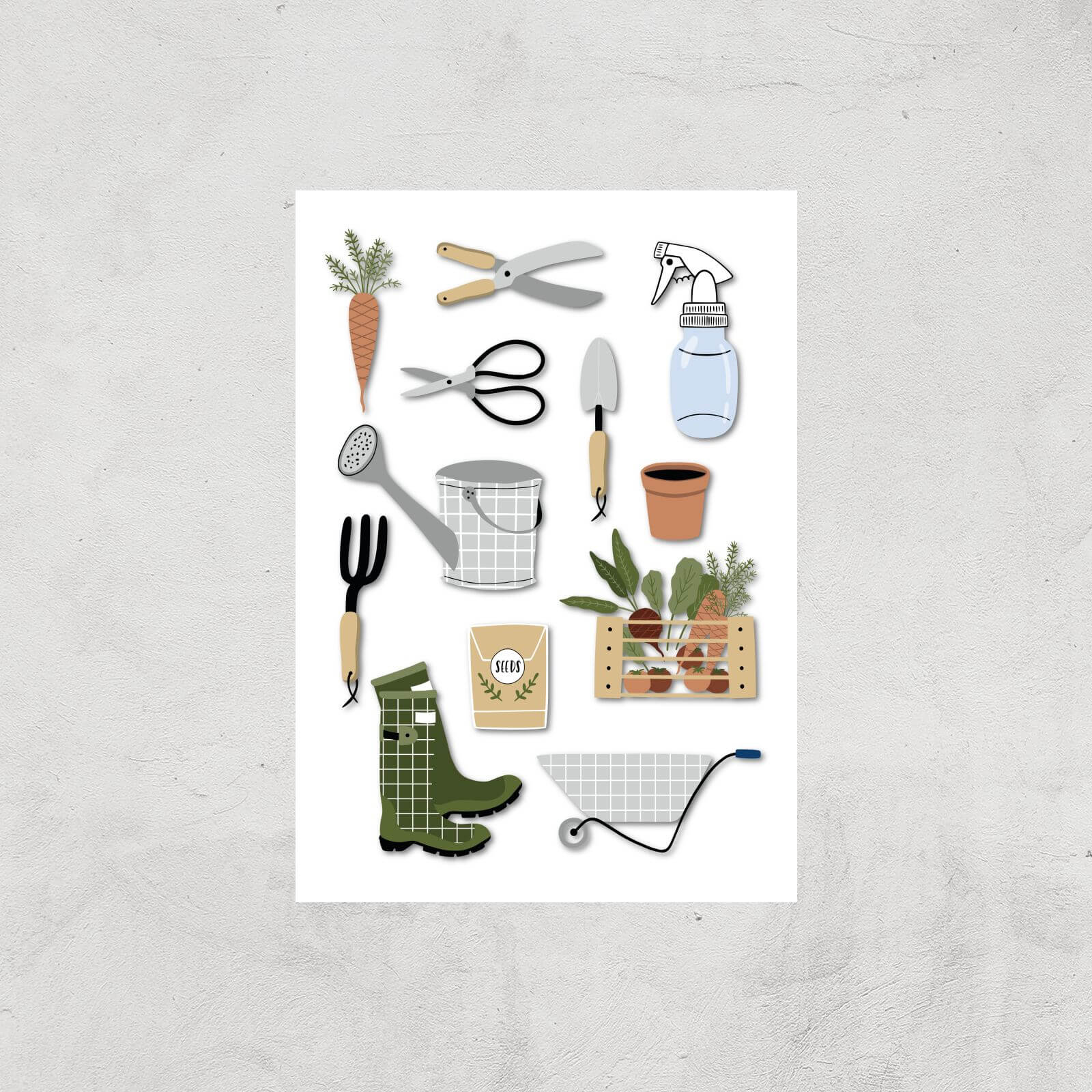 Garden Items Art Print - A3 - Print Only
