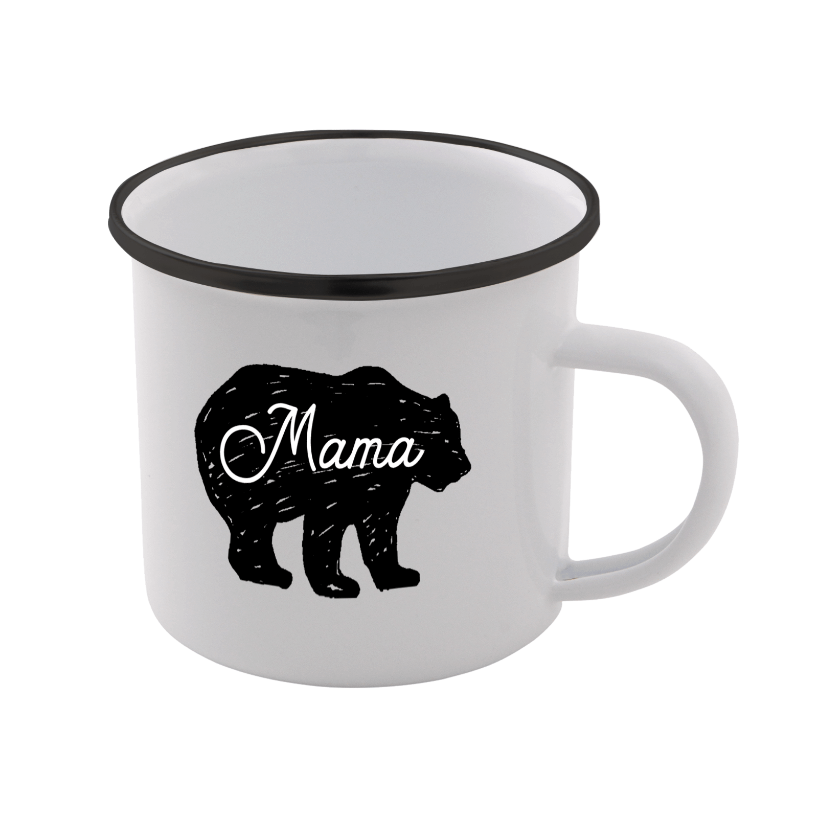 Mama Bear Enamel Mug - White