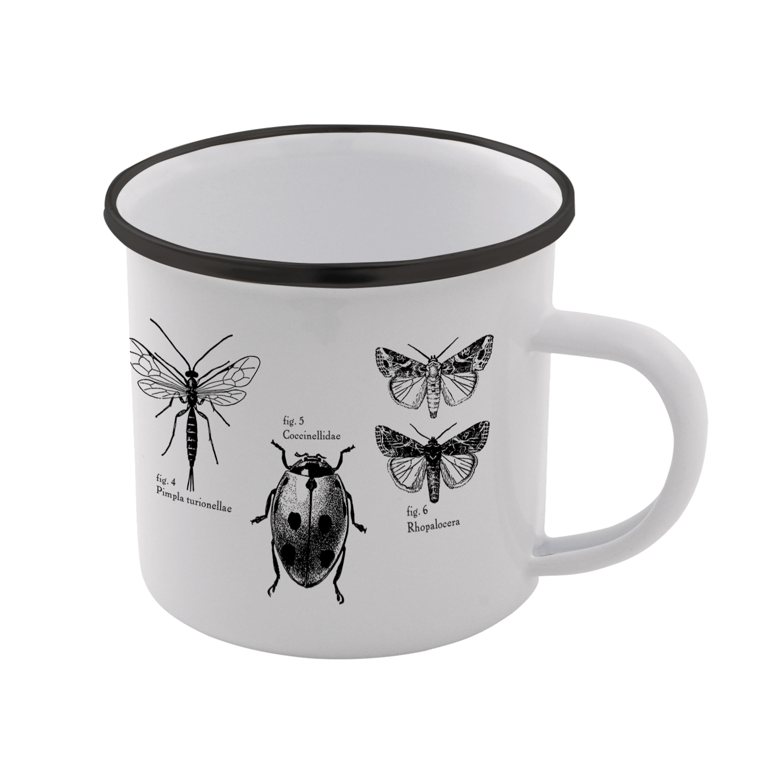 Insects Enamel Mug - White