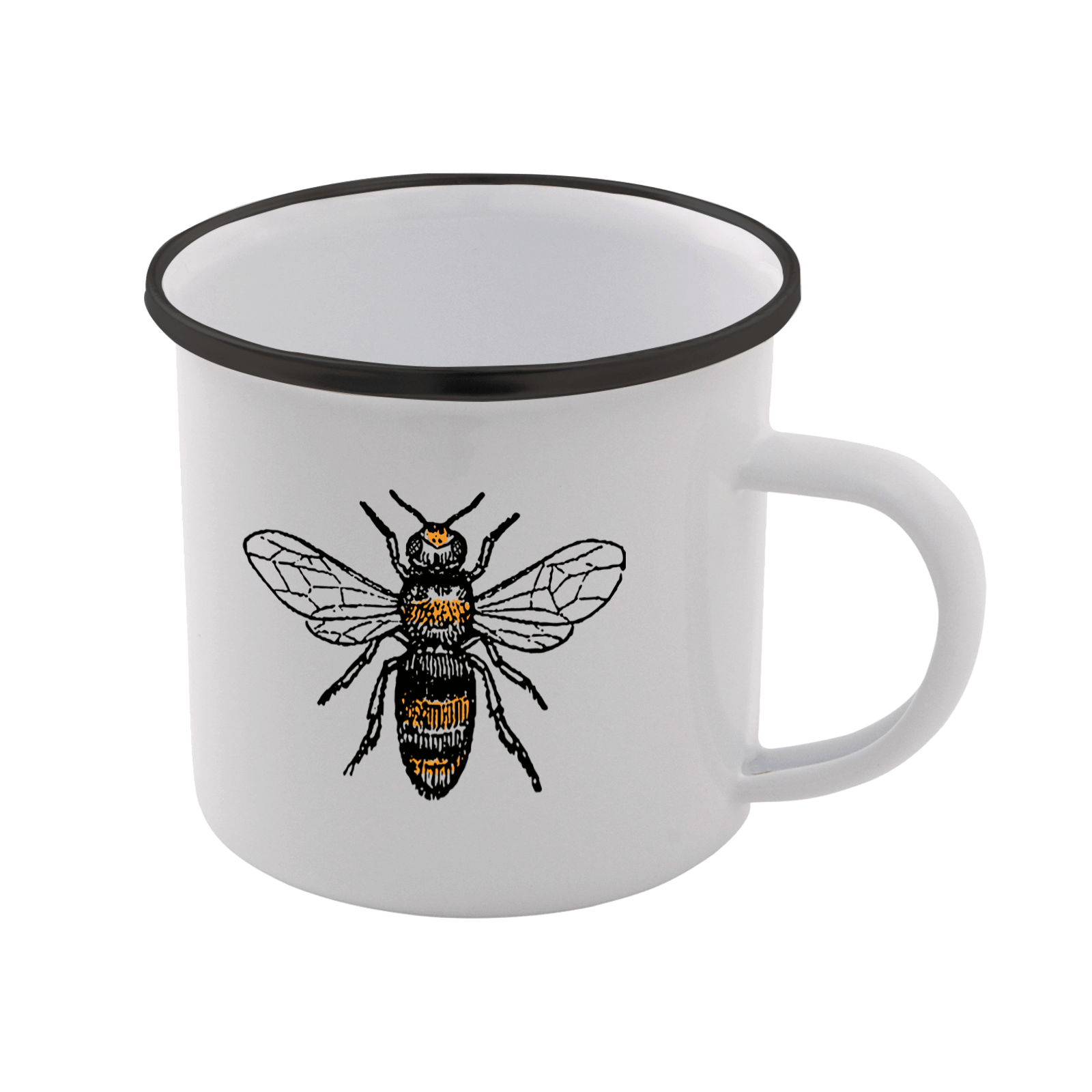 Bees Enamel Mug - White