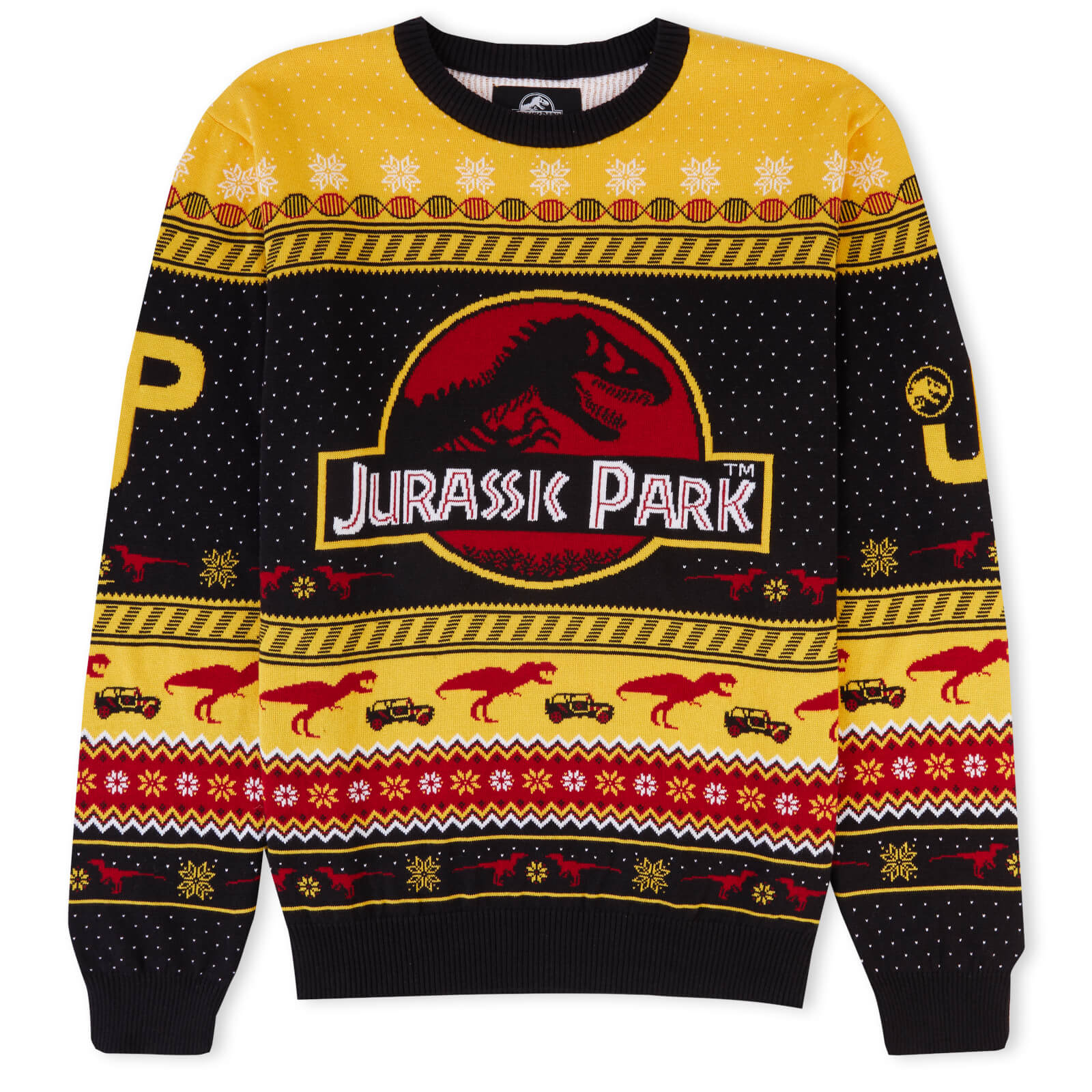 Zavvi Exclusive Jurassic Park Christmas Knitted Jumper Yellow - S