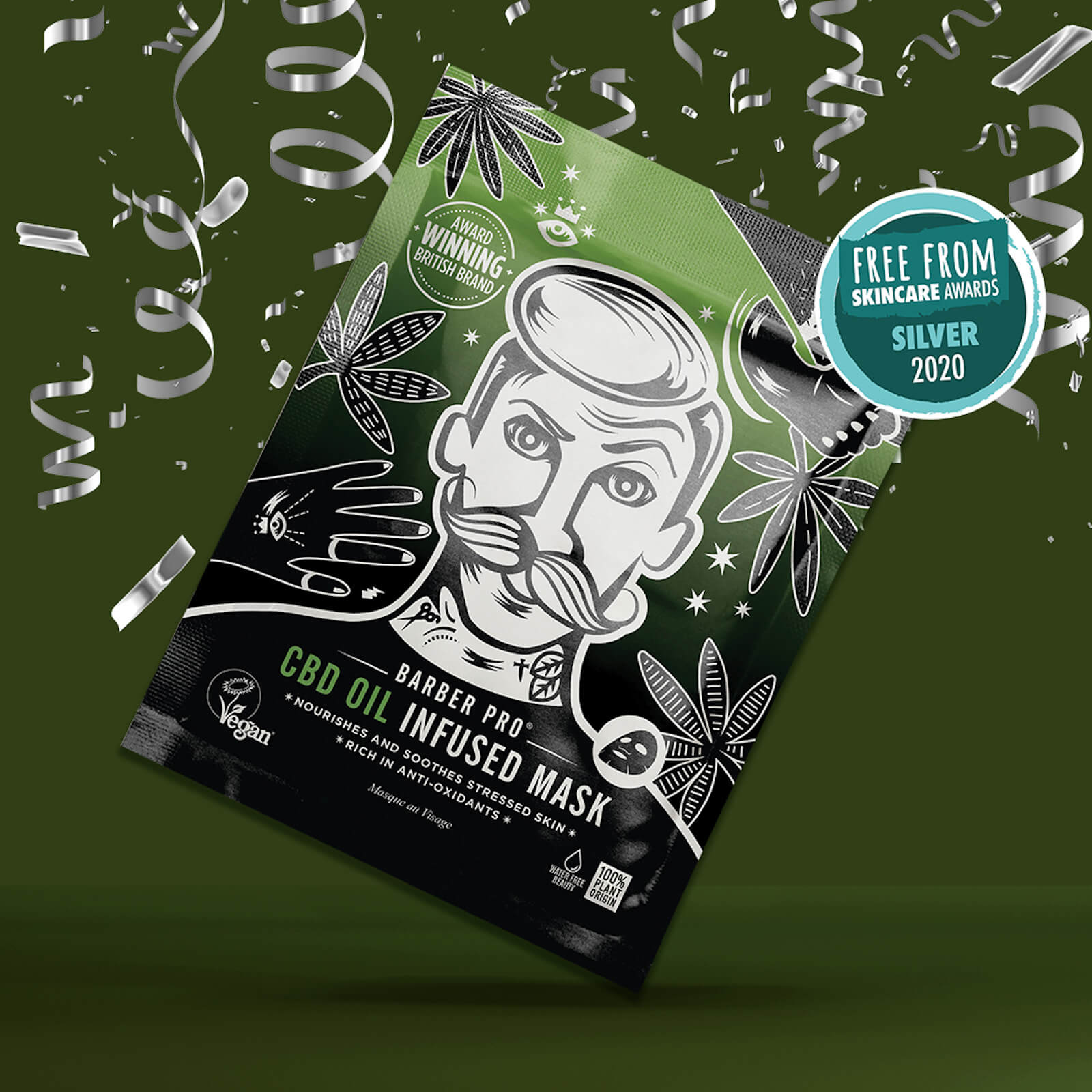Artikel klicken und genauer betrachten! - Versorgen Sie Ihre Haut mit Feuchtigkeit und beruhigen Sie sie mit der BARBER PRO CBD Oil Infused Mask | im Online Shop kaufen