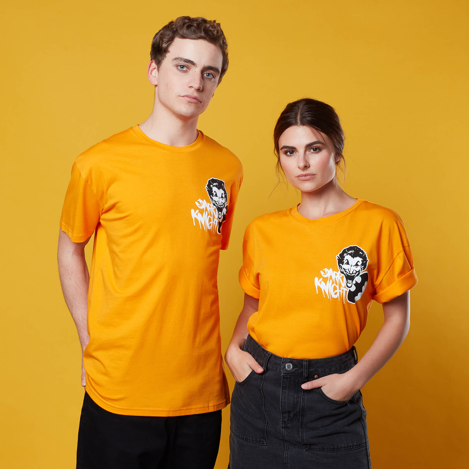 Batman Graffiti Print T-Shirt - Orange - S