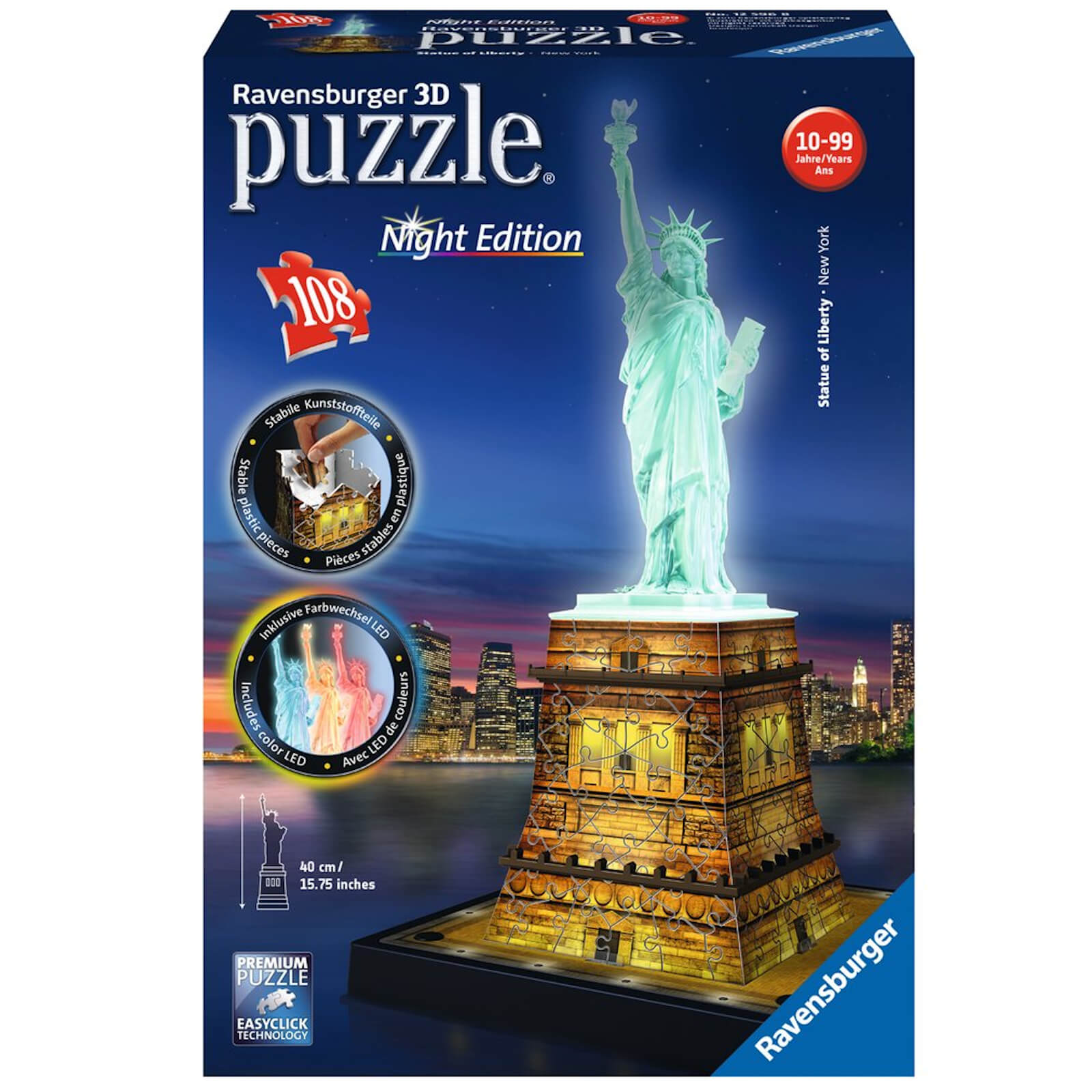 Ravensburger Statue of Liberty Night Edition 3D Puzzle (216 Pieces) Ravensburger Statue of Liberty Night Edition 3D Puzzle (216 Pieces)