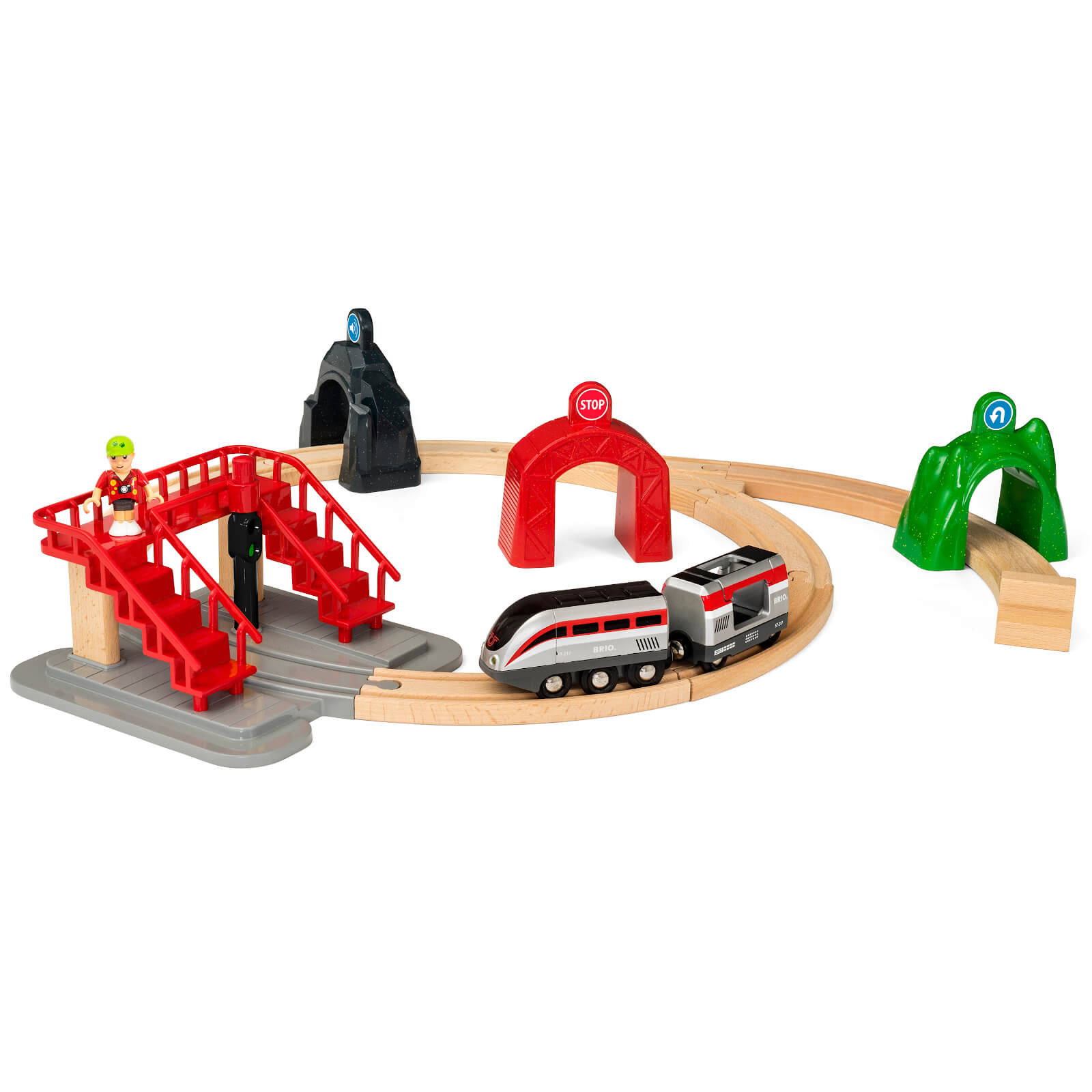 BRIO World - Smart Tech Railway Engine Set with Action Tunnels