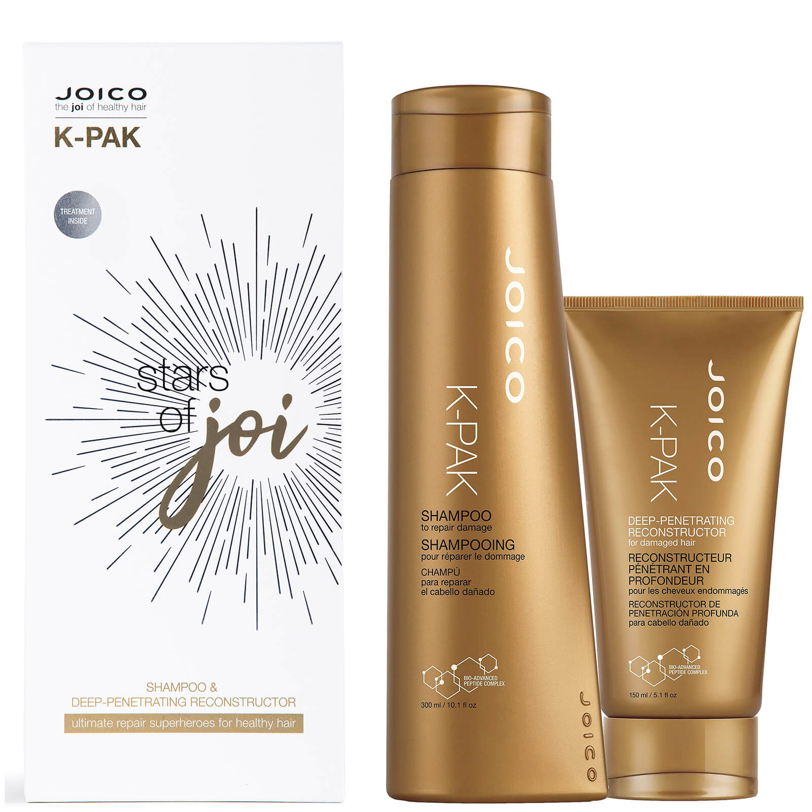 

Joico Stars of Joi K-Pak Shampoo 300ml and Deep Penetrating Reconstructor Treatment 150ml