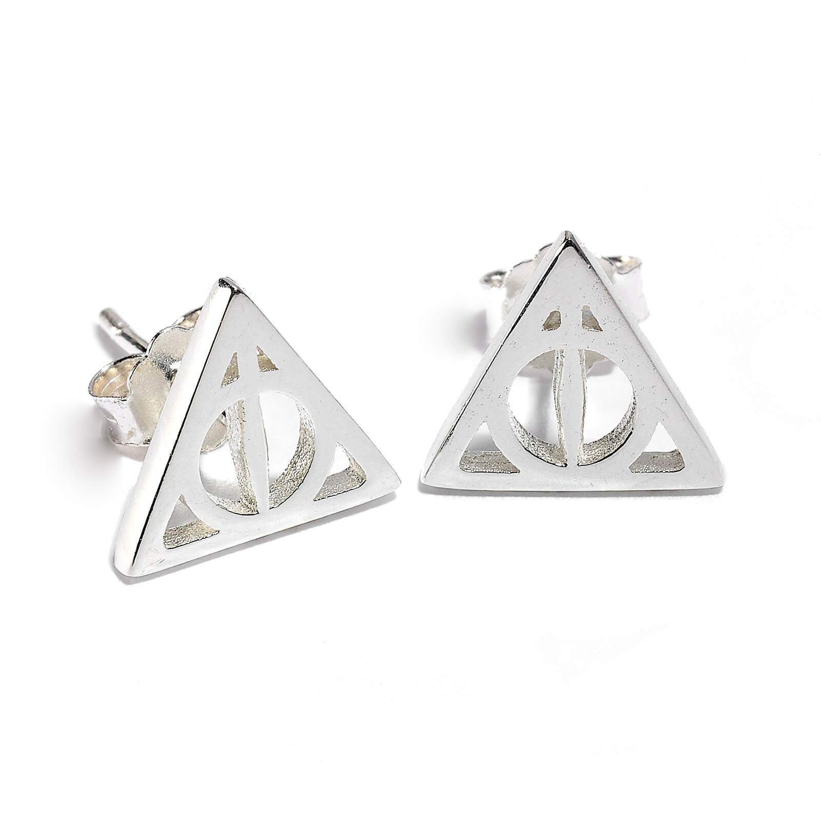 Image of Harry Potter Sterling Silver Deathly Hallows Stud Earrings