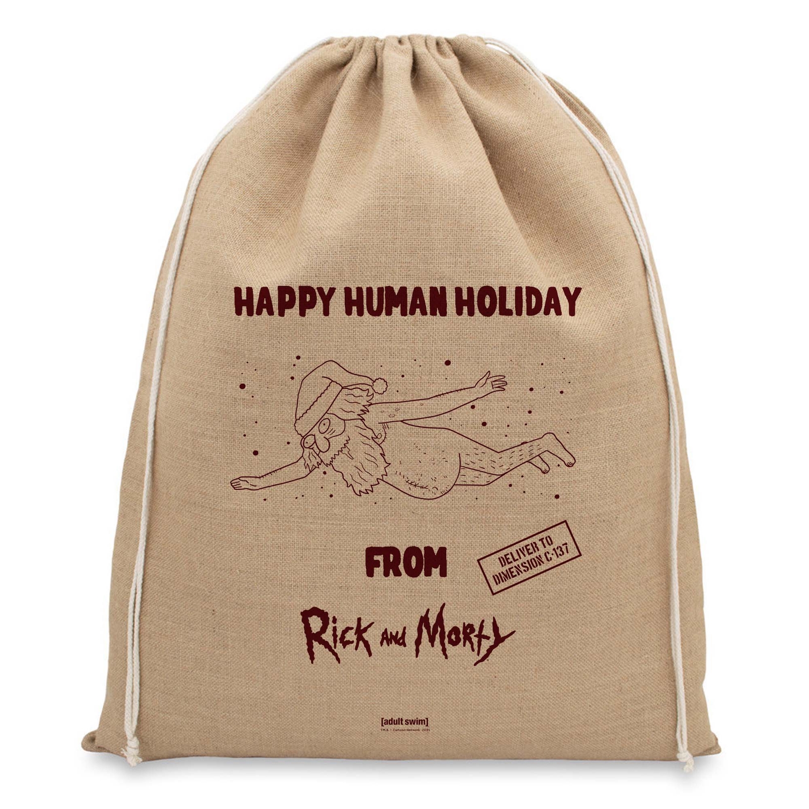 Rick and Morty Officially Licensed Christmas Hessian Sack