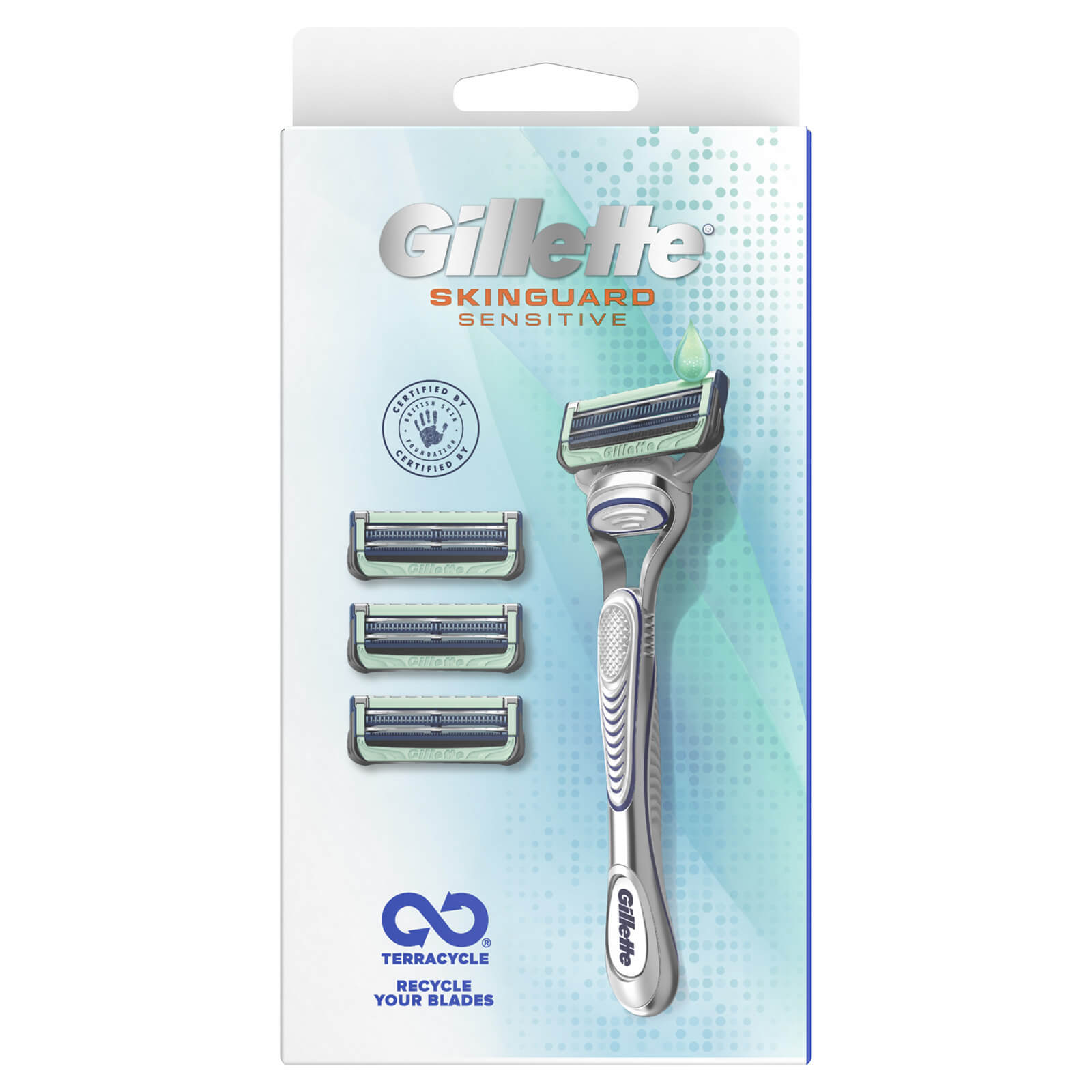 Gillette SkinGuard Sensitive Razor - Razor + 3 Blades