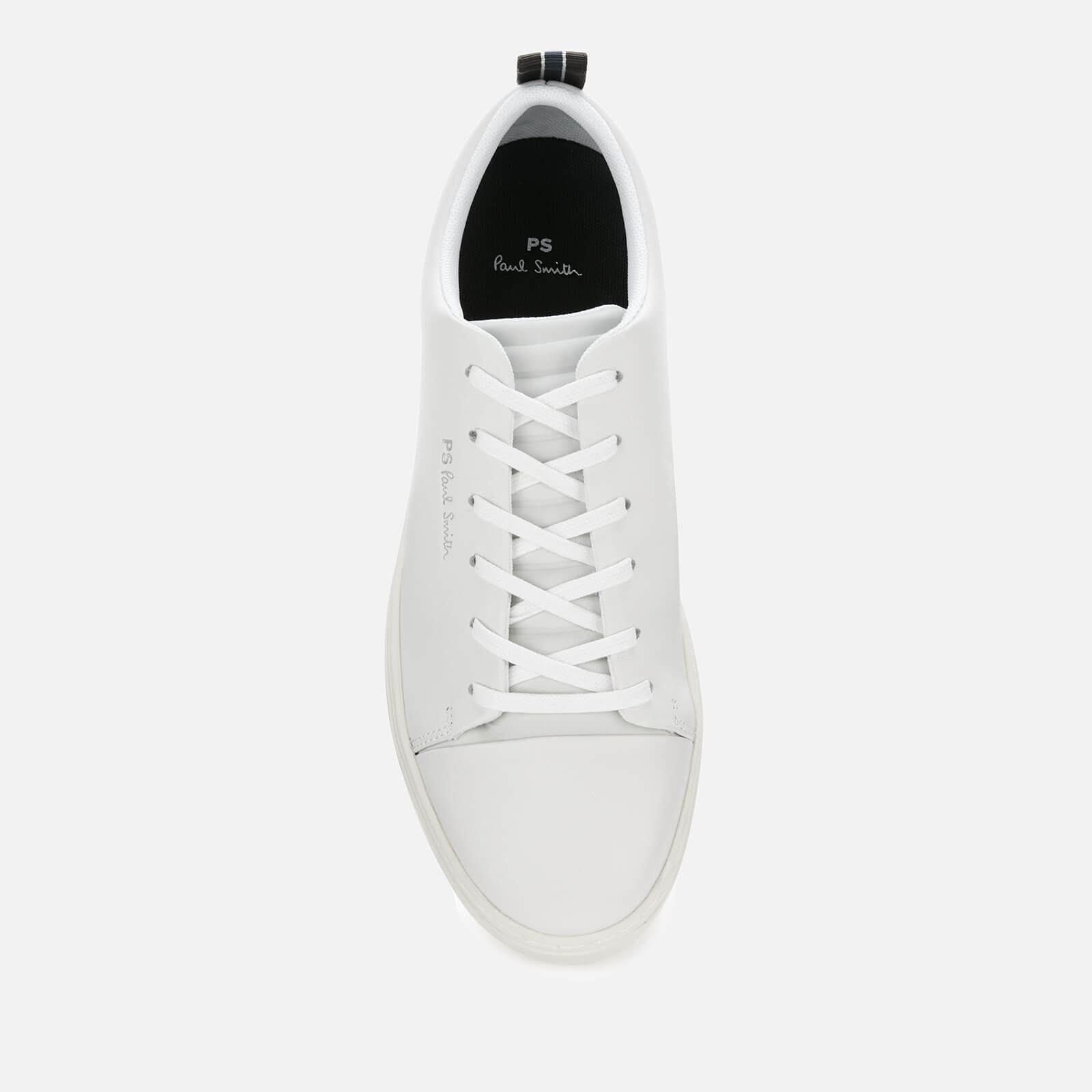 ps paul smith men's lee leather cupsole trainers - white - 10